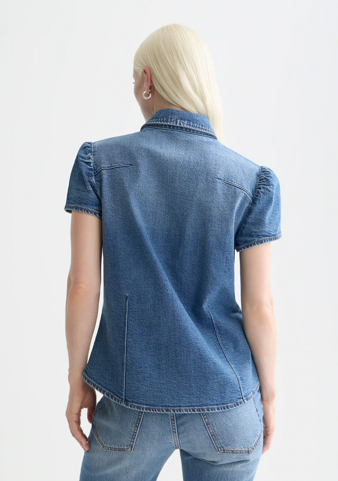 Cap Sleeve Fitted Denim Shirt Texas Sun