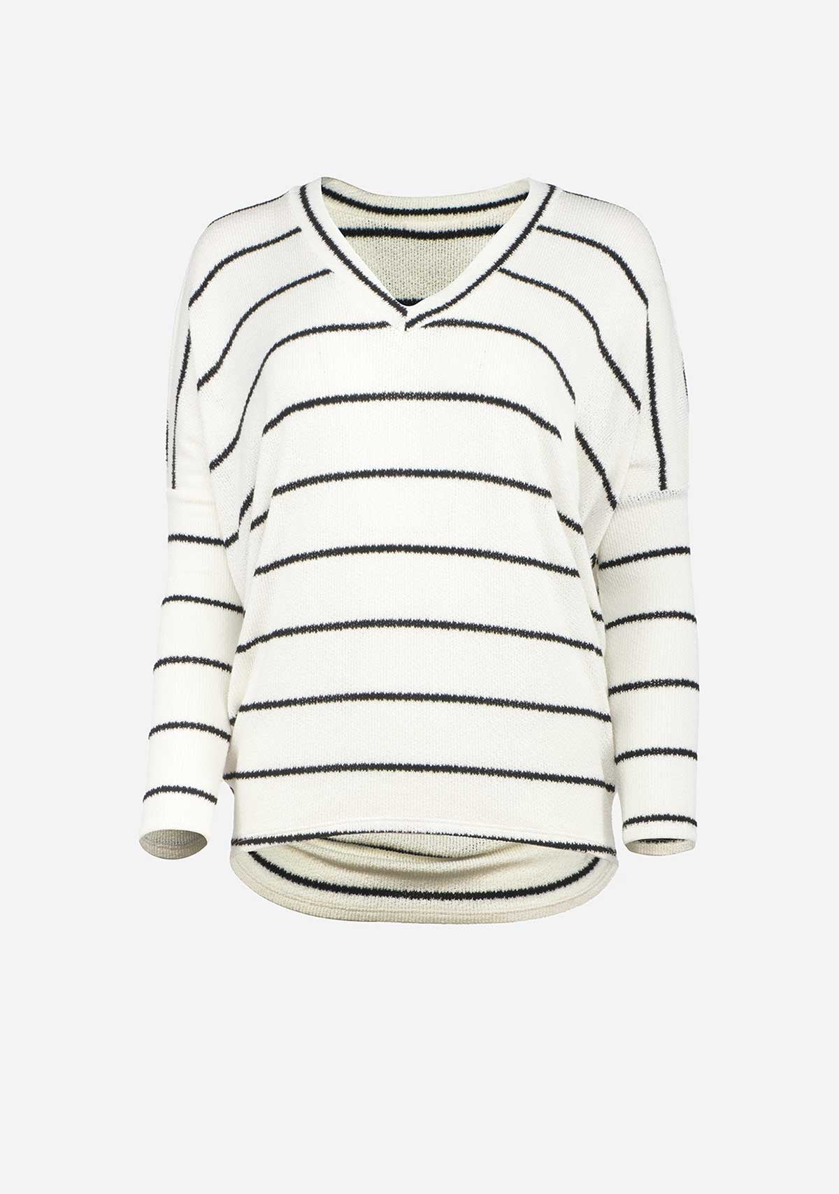 V-Neck Stripe Dolman Top