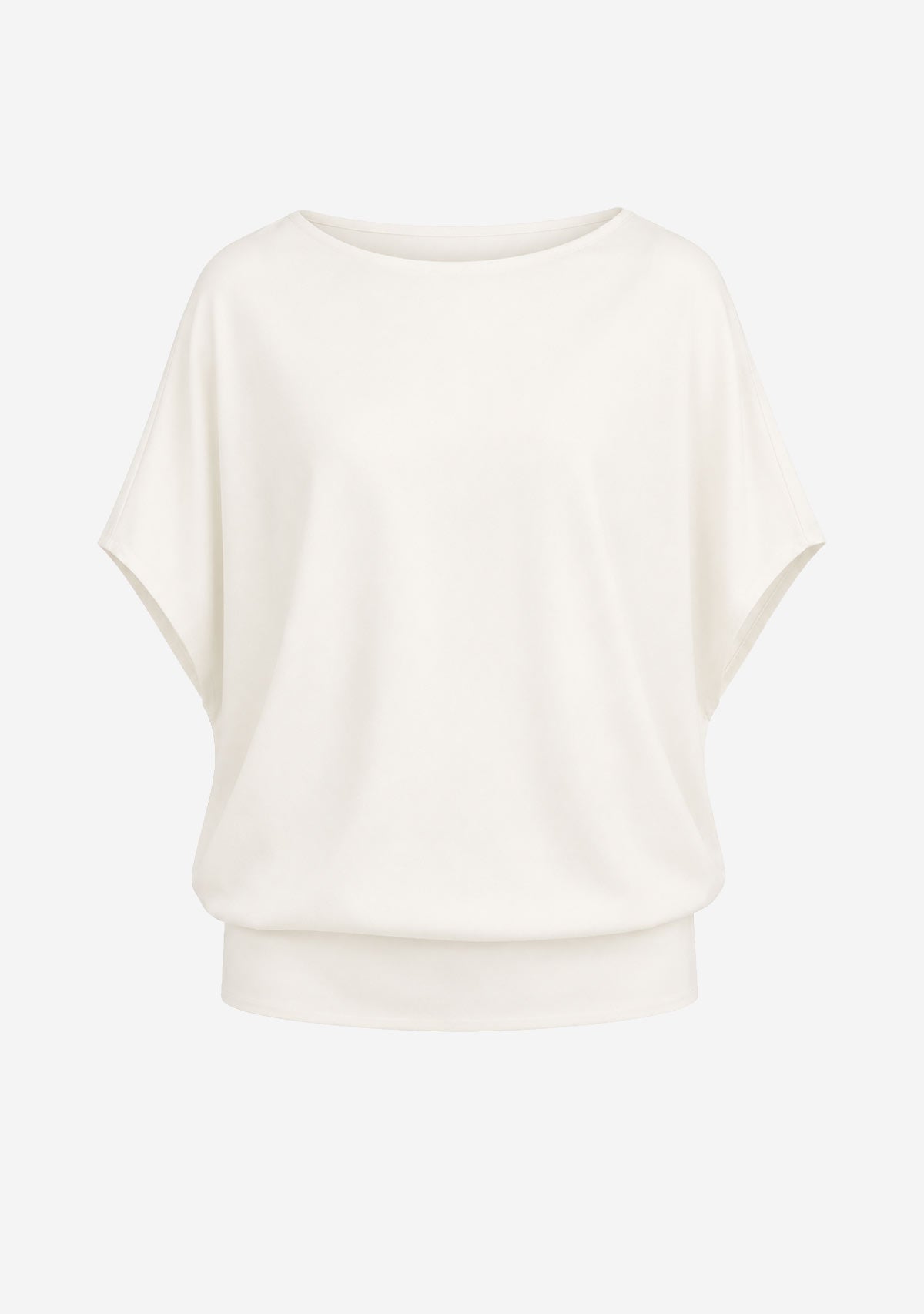 Short Sleeve Scuba Oversized Top Off White