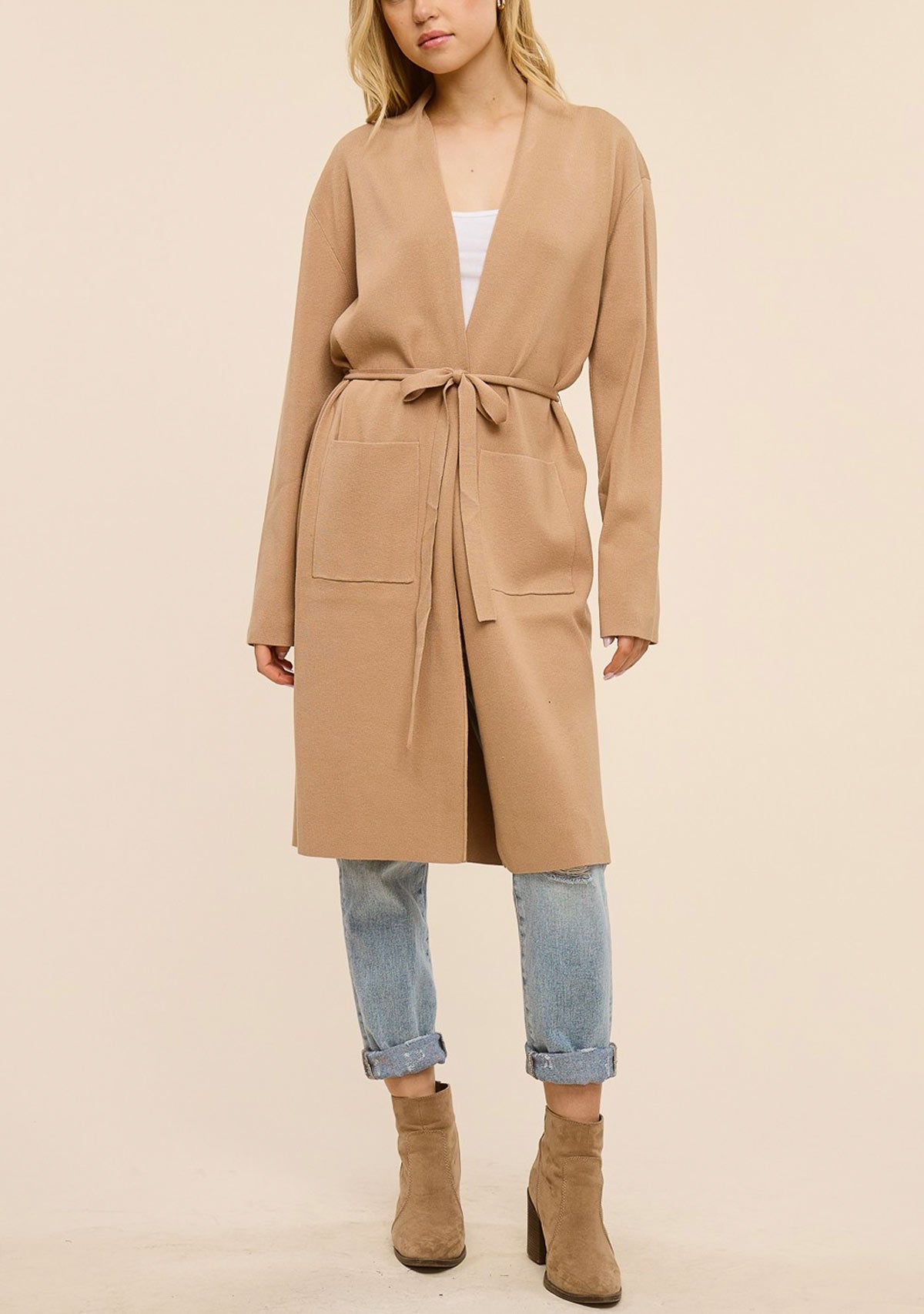 Belted Sweater Coat