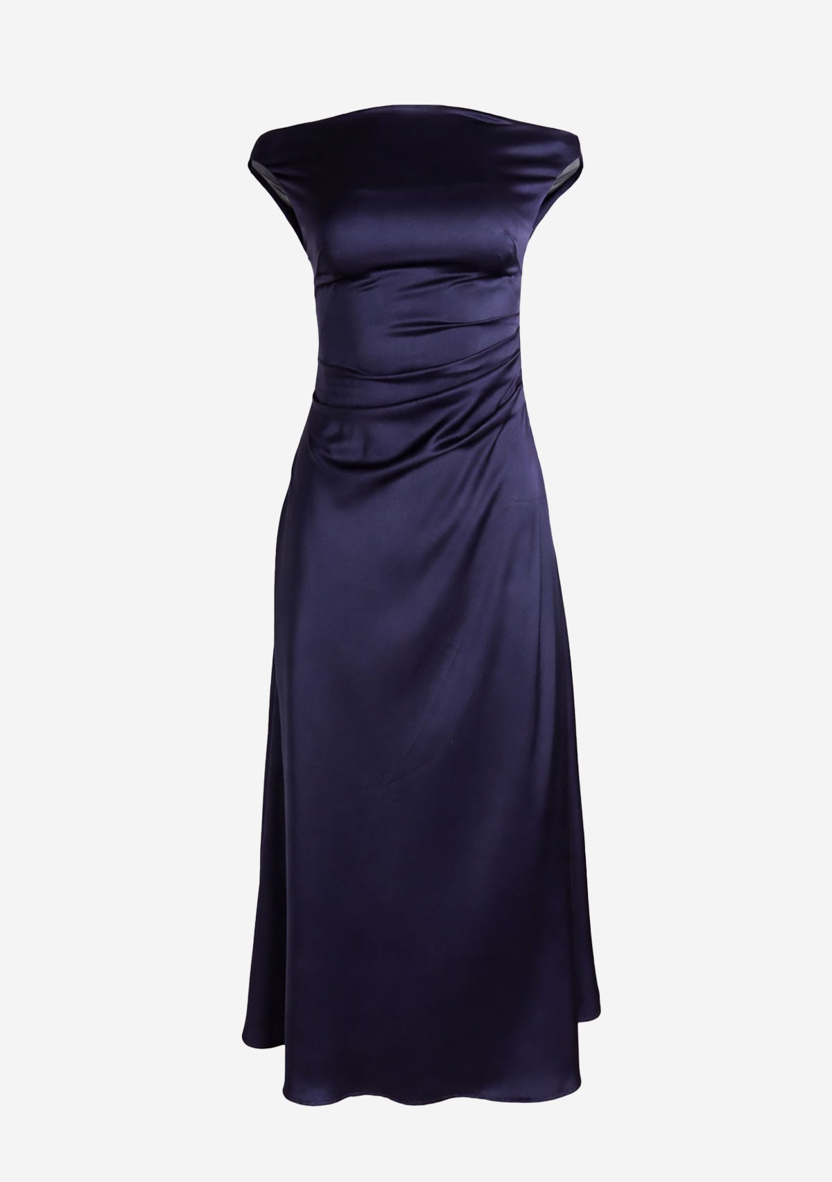 Cowl Neck Satin Maxi Dress Navy