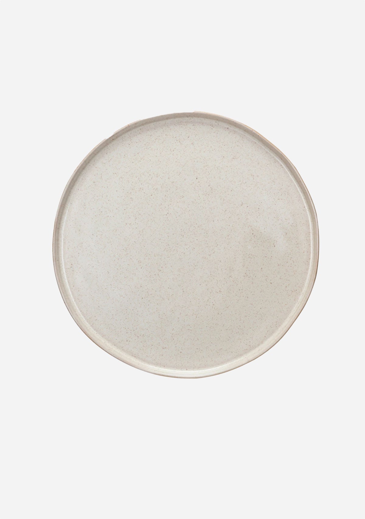 Round Stoneware Plate, Reactive Glaze, Cream Color Creative Coop