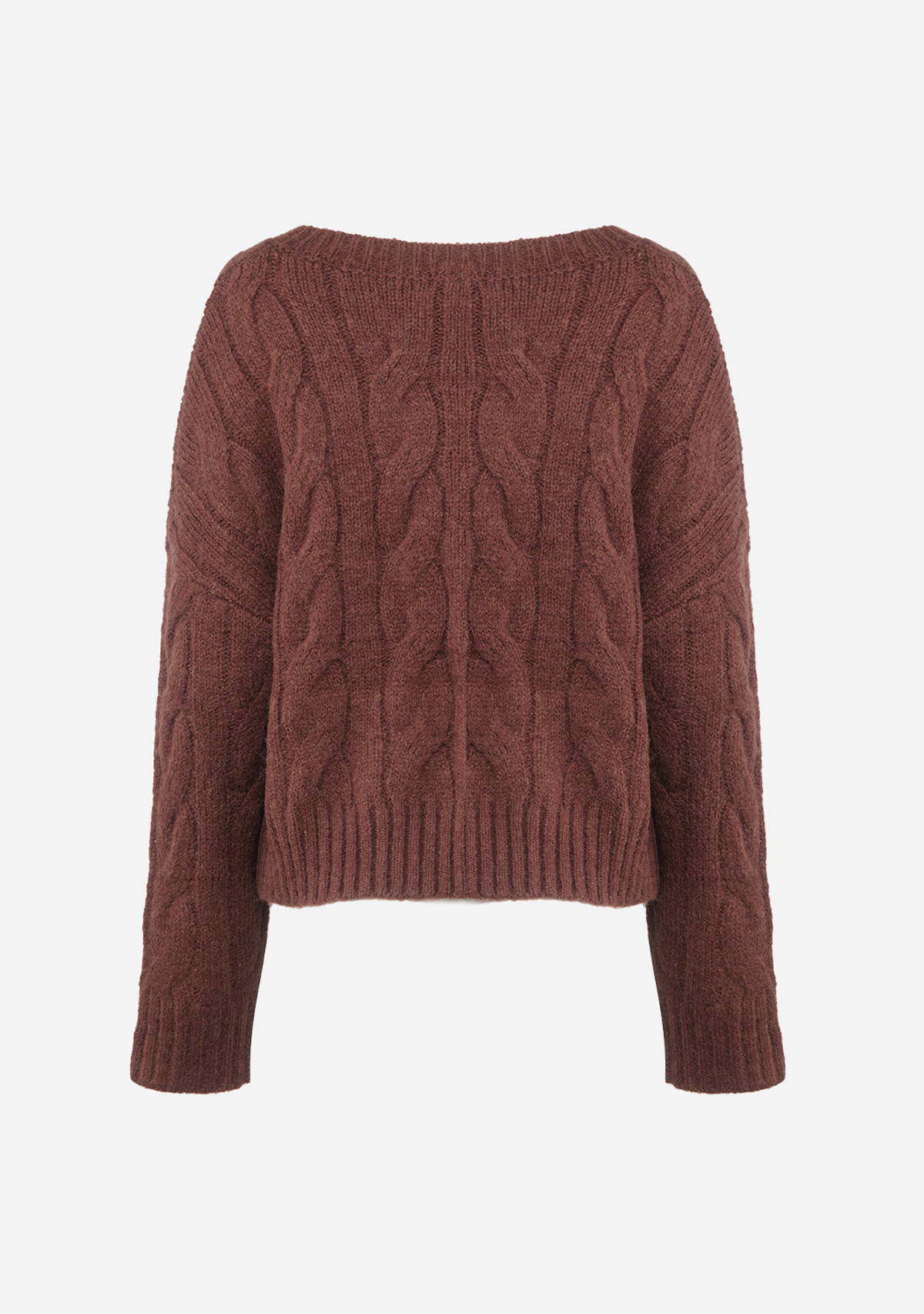 Carol Chunky Cable Knit Sweater Espresso