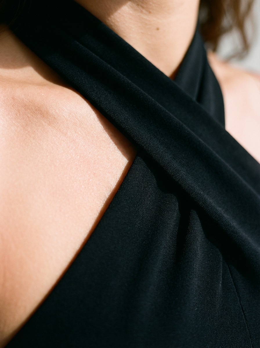Cross Halter Midi Dress Black