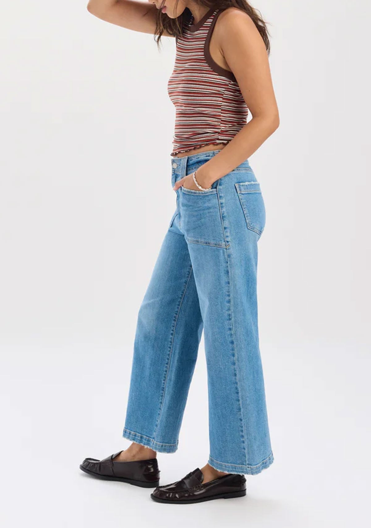 Valley Girl High Rise Patch Pocket Ankle Fave