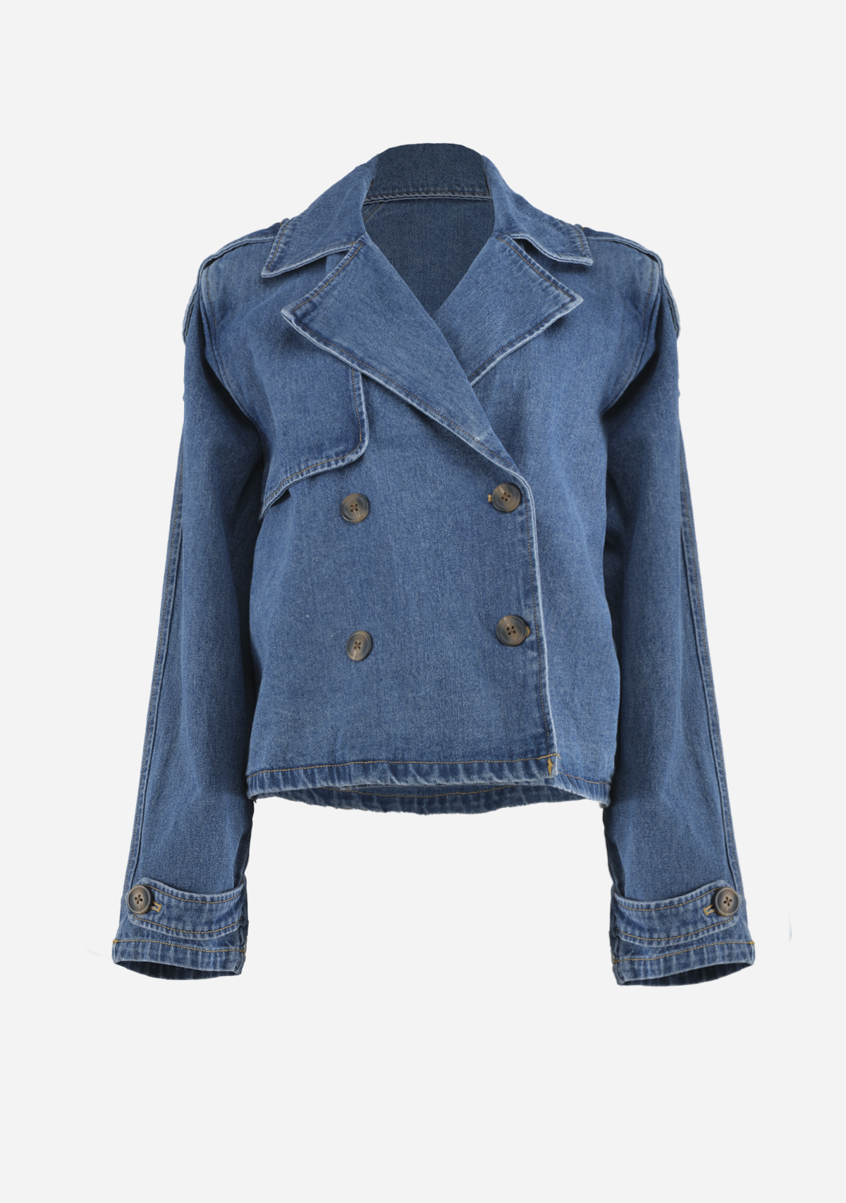 JX Carlie Short Denim Trench Coat