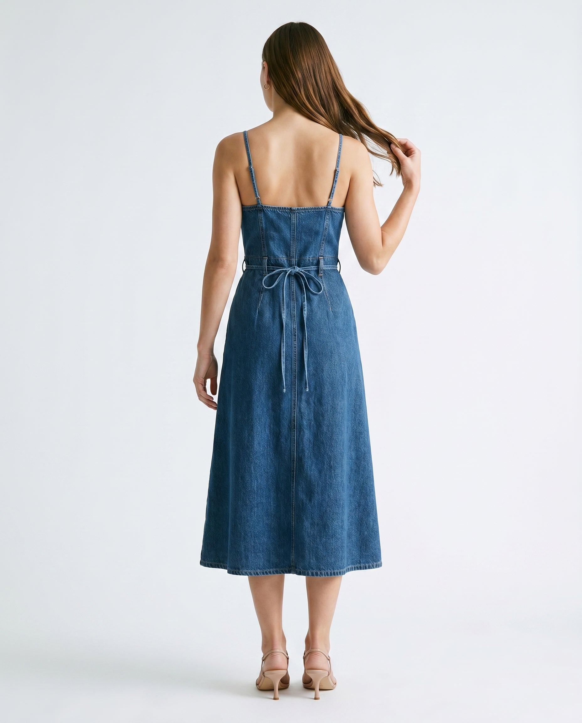 Denim Midi Dress Denim Blue