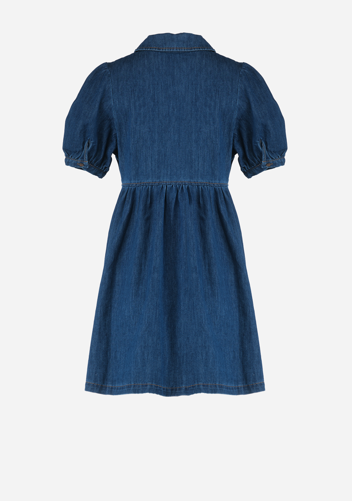 Denim Babydoll Mini Dress Indigo Denim