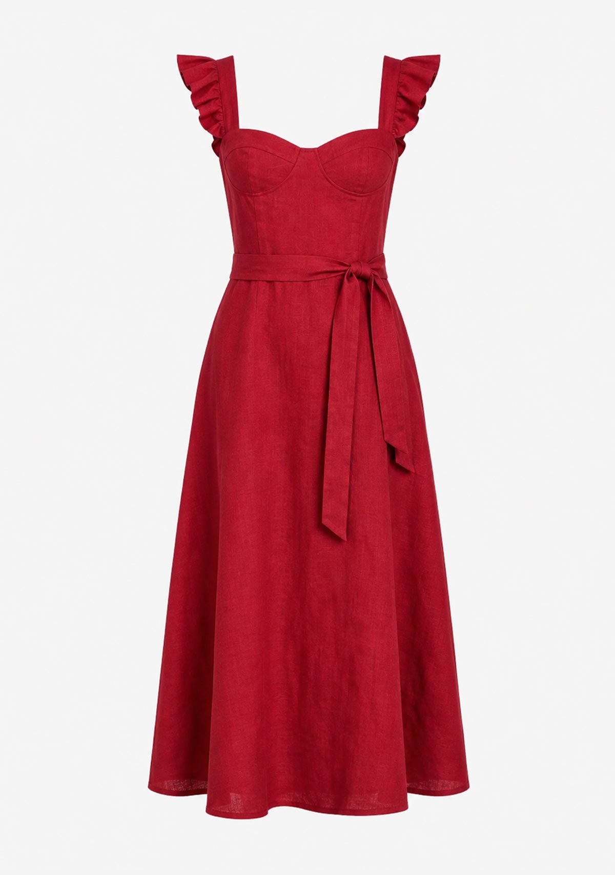 Corset Flutter Dress Red Rouge