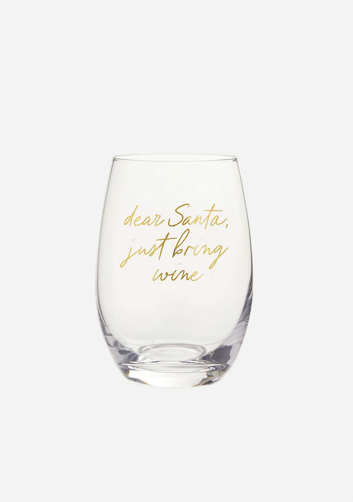 Stmlss Wine Glass Dear Santa