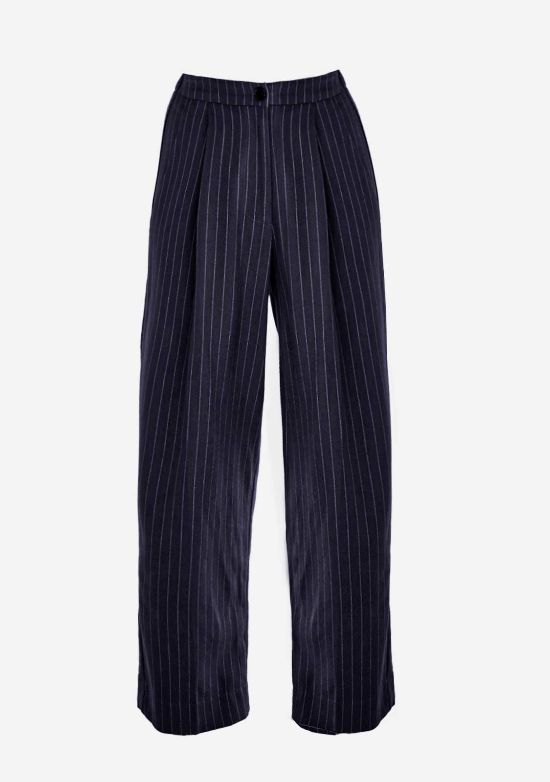 City Vibes Pinstriped Straight Legs Trousers