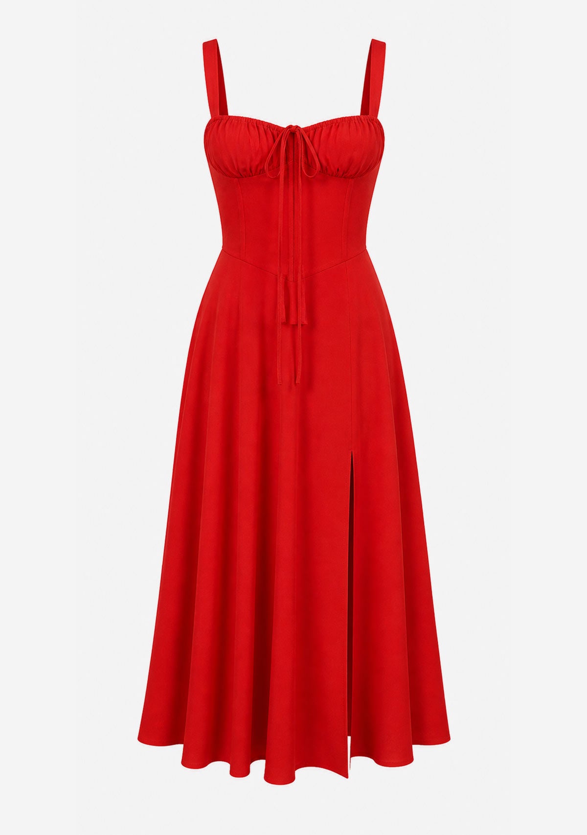 Robe corsetée Heaven Sent, bustier cœur, rouge