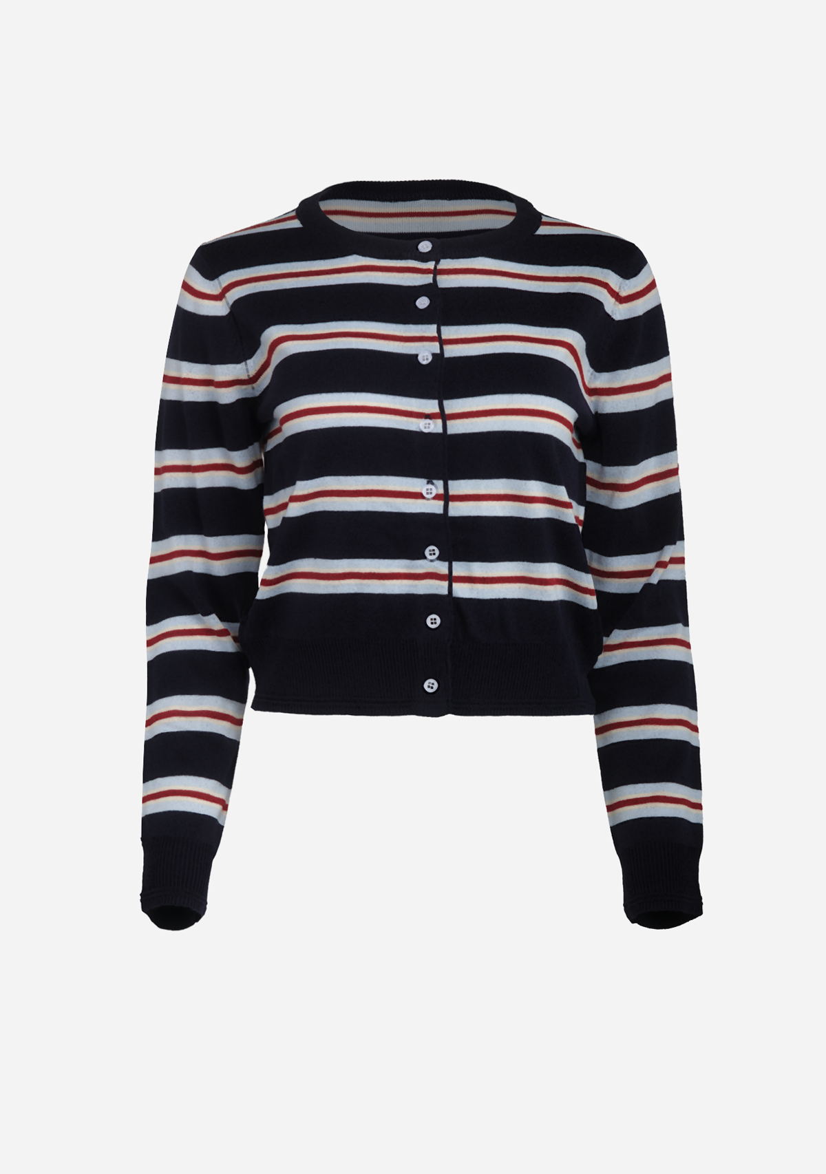 Skyline Striped Button Down Cardigan Navy/Red