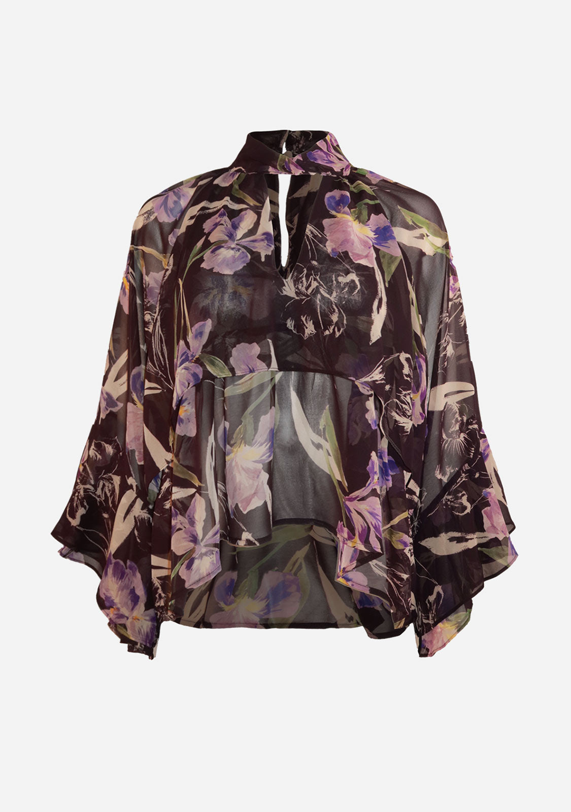 Woven Long Sleeve Blouse Midnight Iris