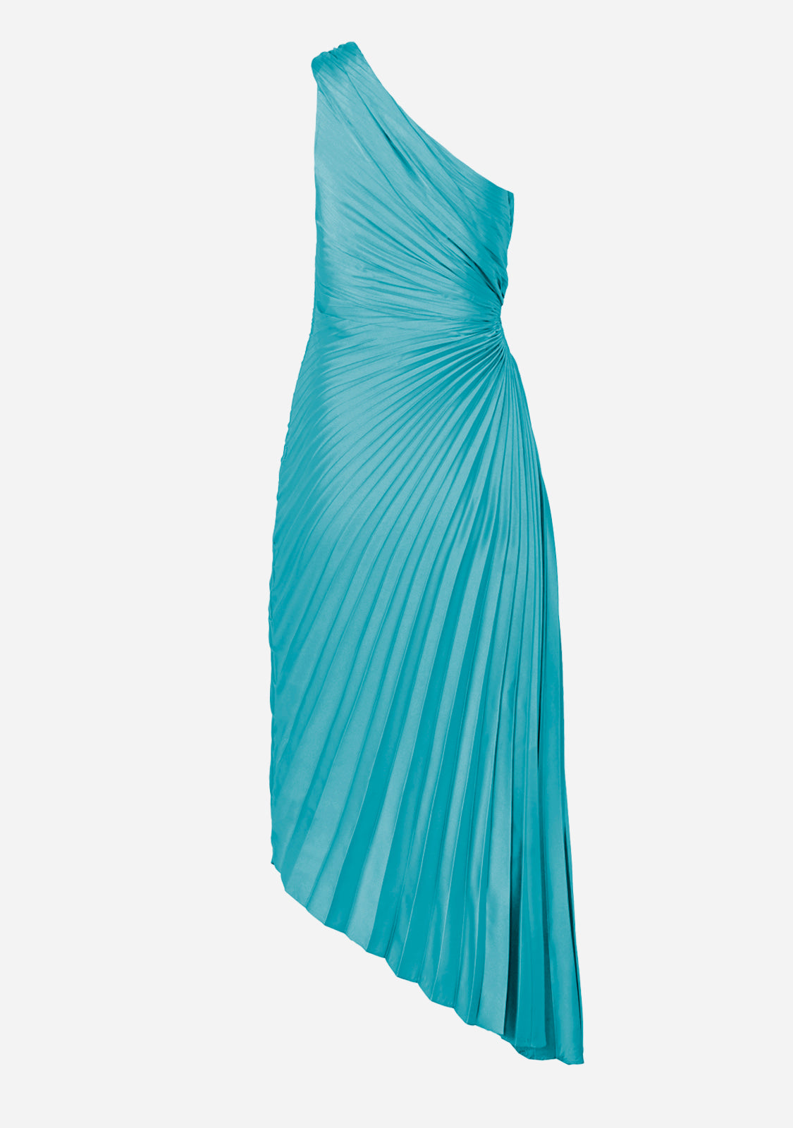 Olympia Asymmetrical Pleated Maxi Dress