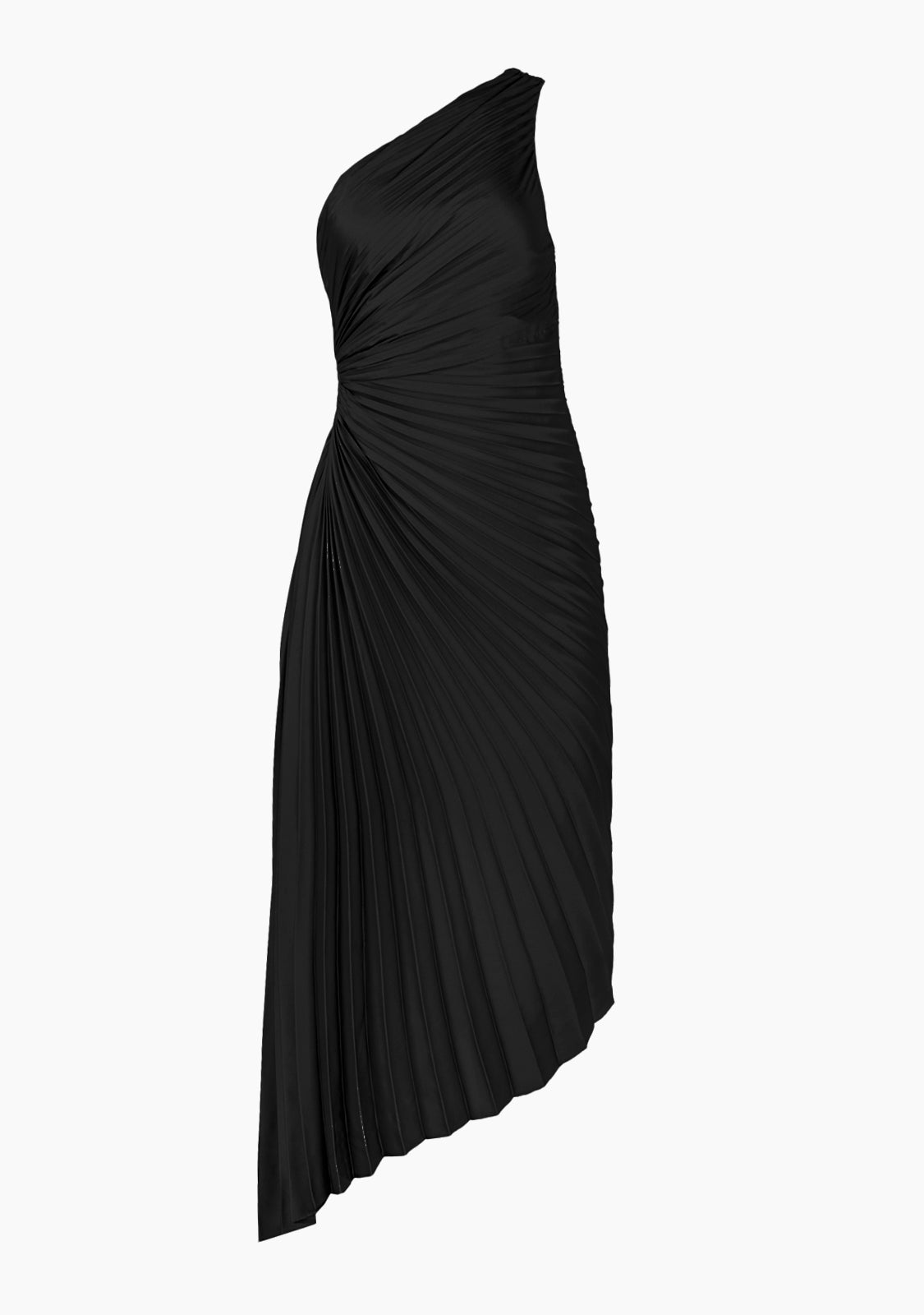 Olympia Asymmetrical Pleated Maxi Dress