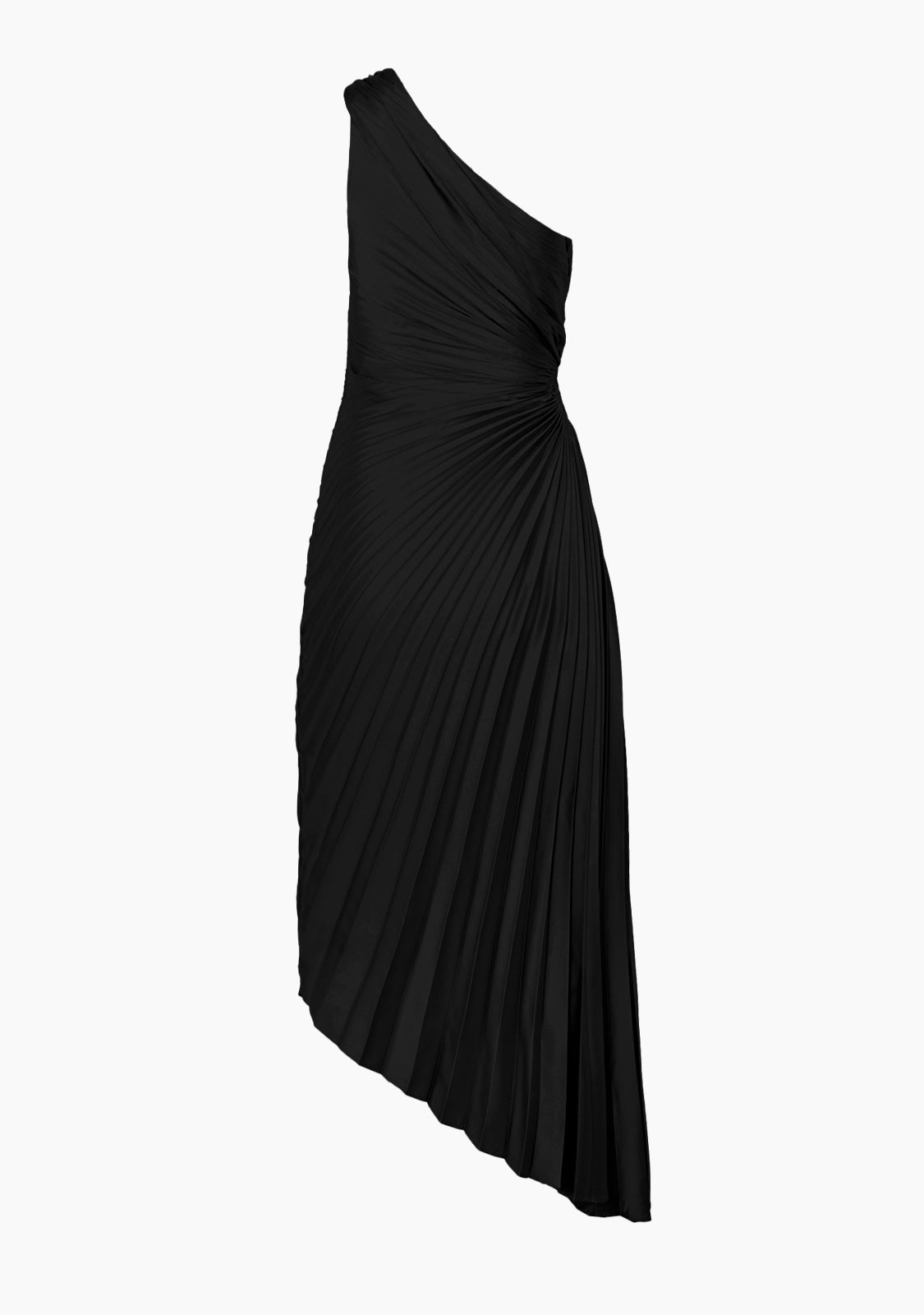 Olympia Asymmetrical Pleated Maxi Dress