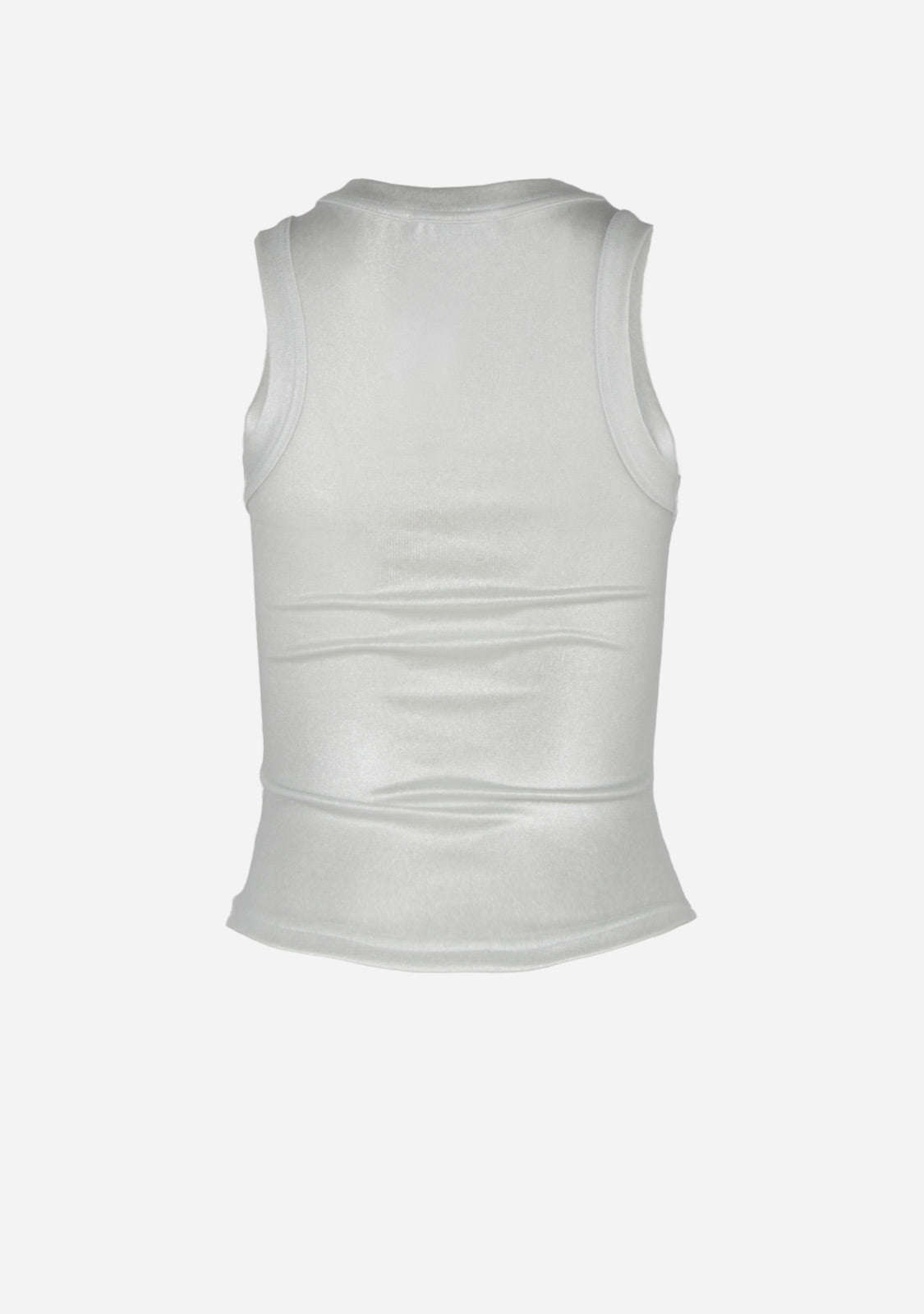 Metallic Coated Ribbed Knit Sleeveless Top