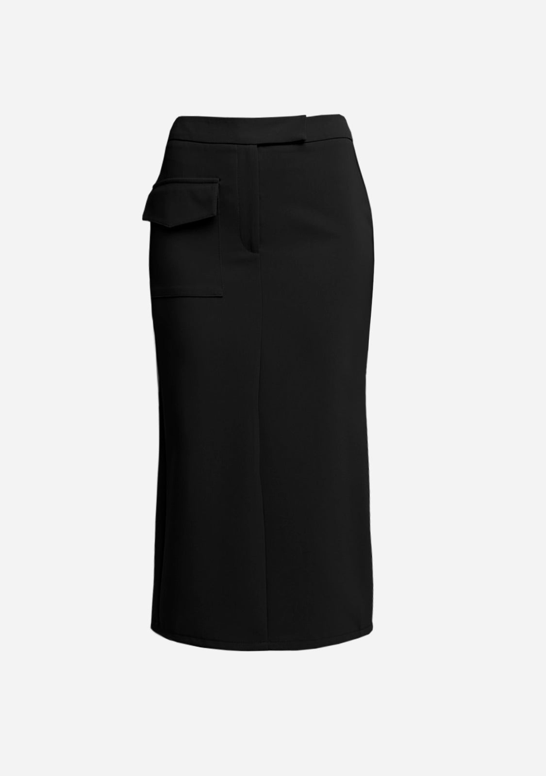 Woven Midi Skirt With Front Pocket