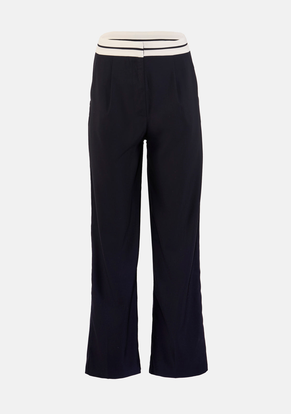 Contrast Band Detailed Pleated Trousers