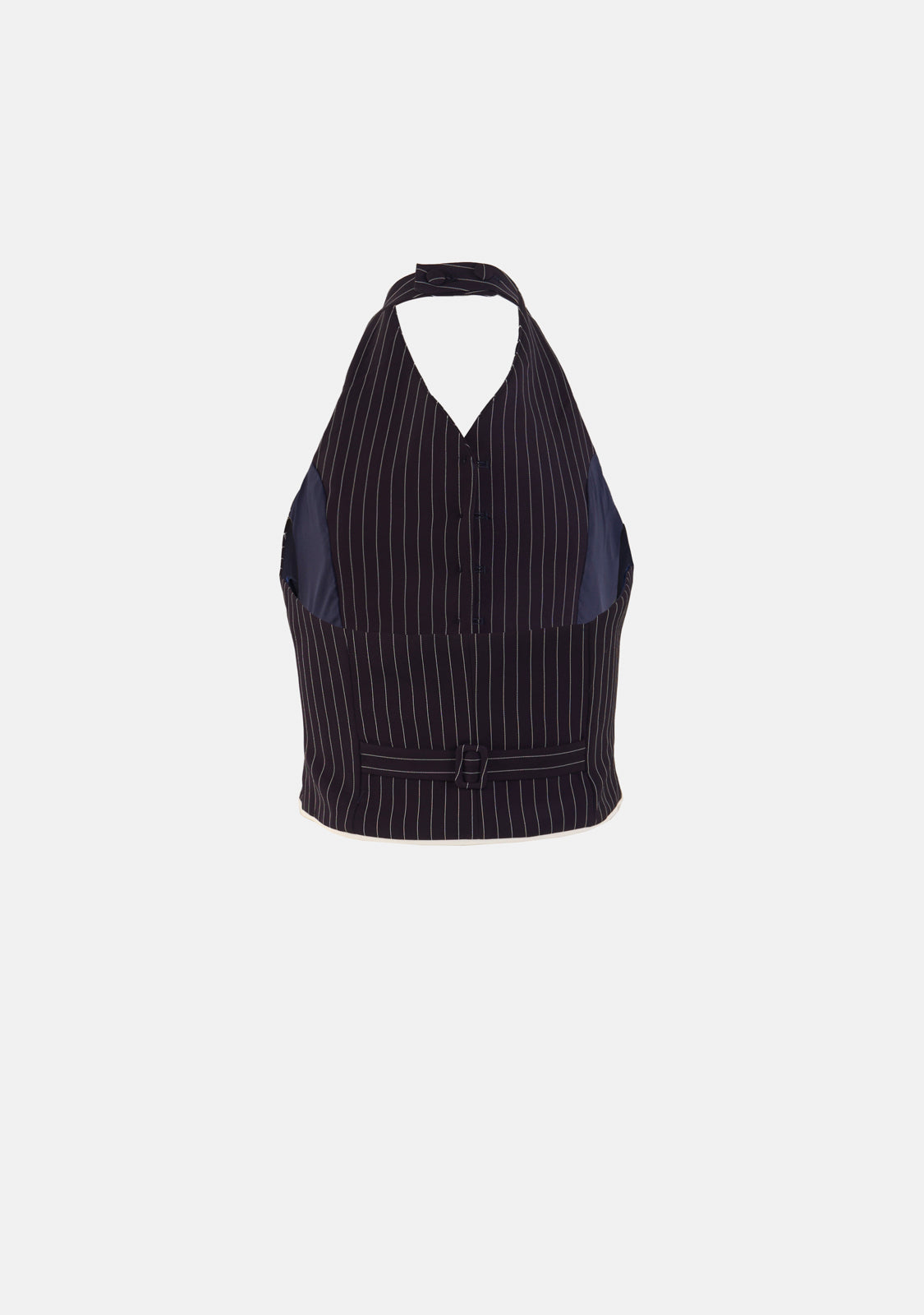 Pin Striped Woven Tailored Halter Vest