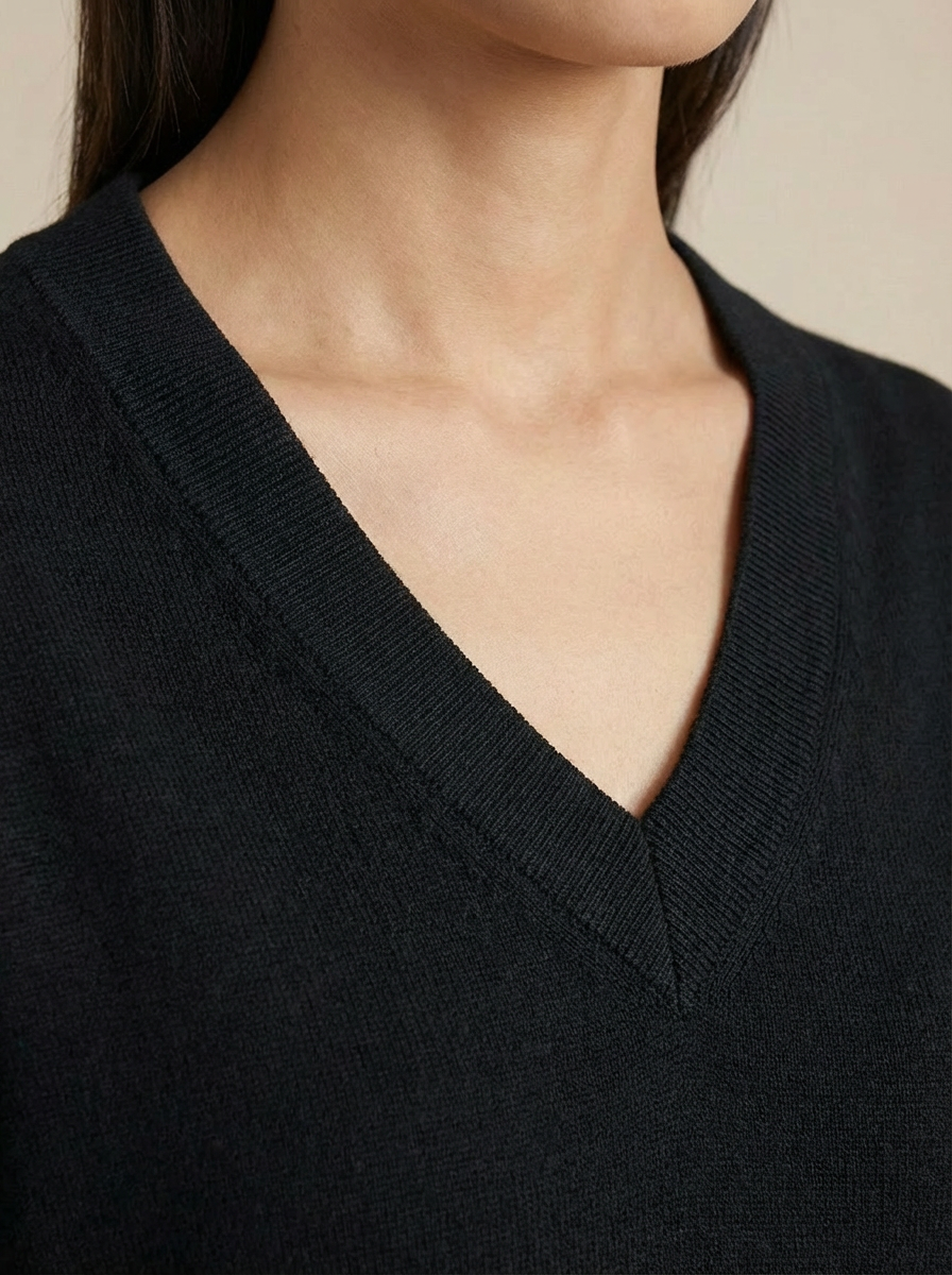 Pull Elizabeth à manches longues et col en V 