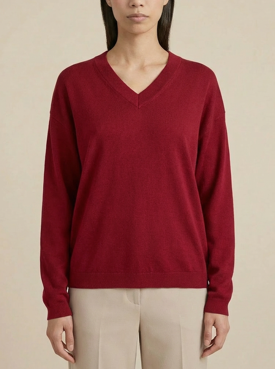 Pull Elizabeth à manches longues et col en V 