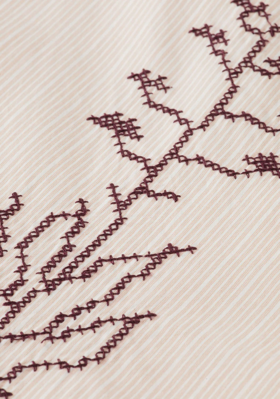 Embroidery Girlfriend Shirt Rose Dust Stripe