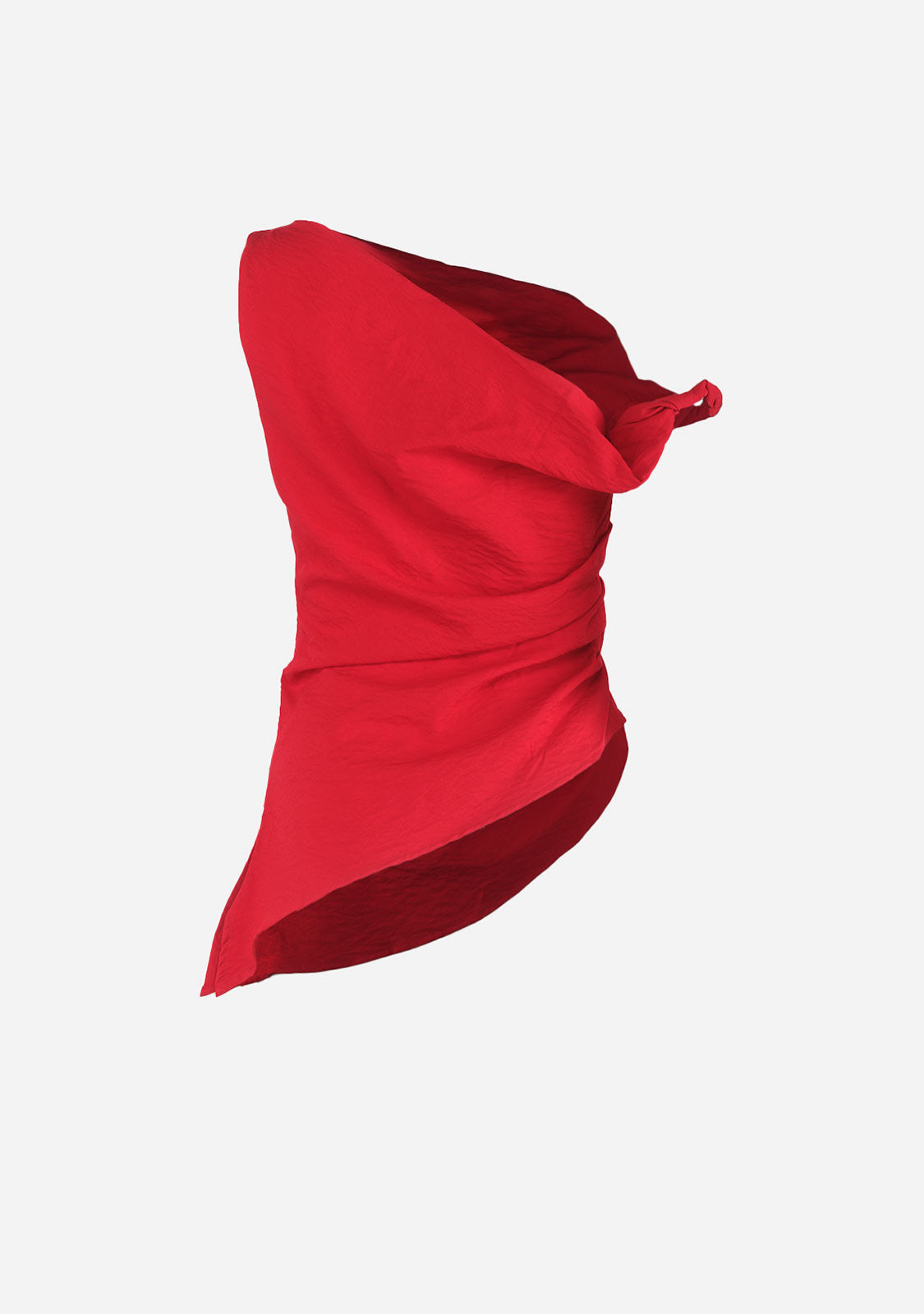 Asymmetrical Shoulder Tunic Top Red