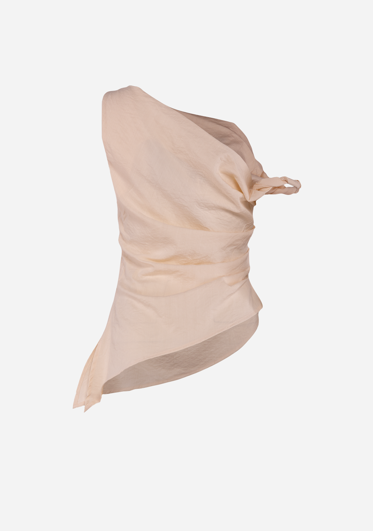 Asymmetrical Shoulder Tunic Top Vanilla