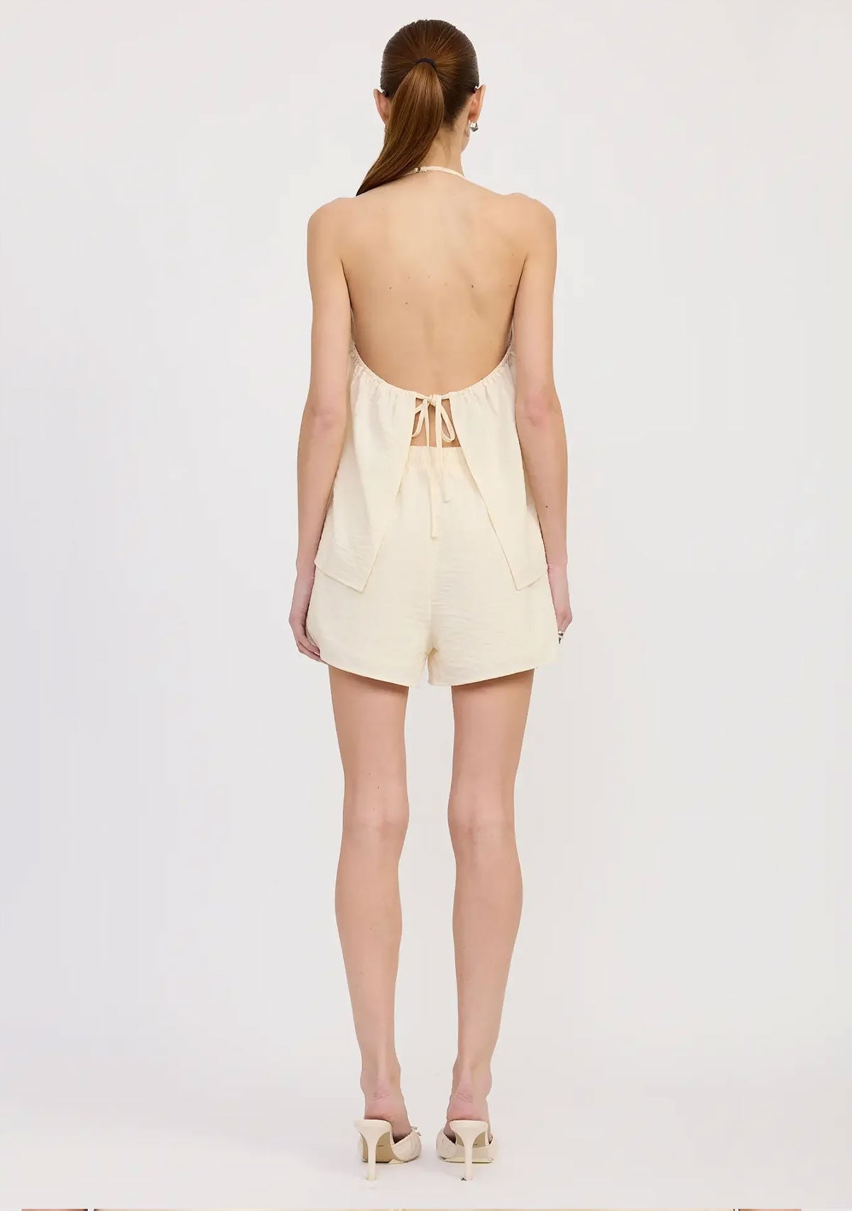 Halter Linen Top Ivory