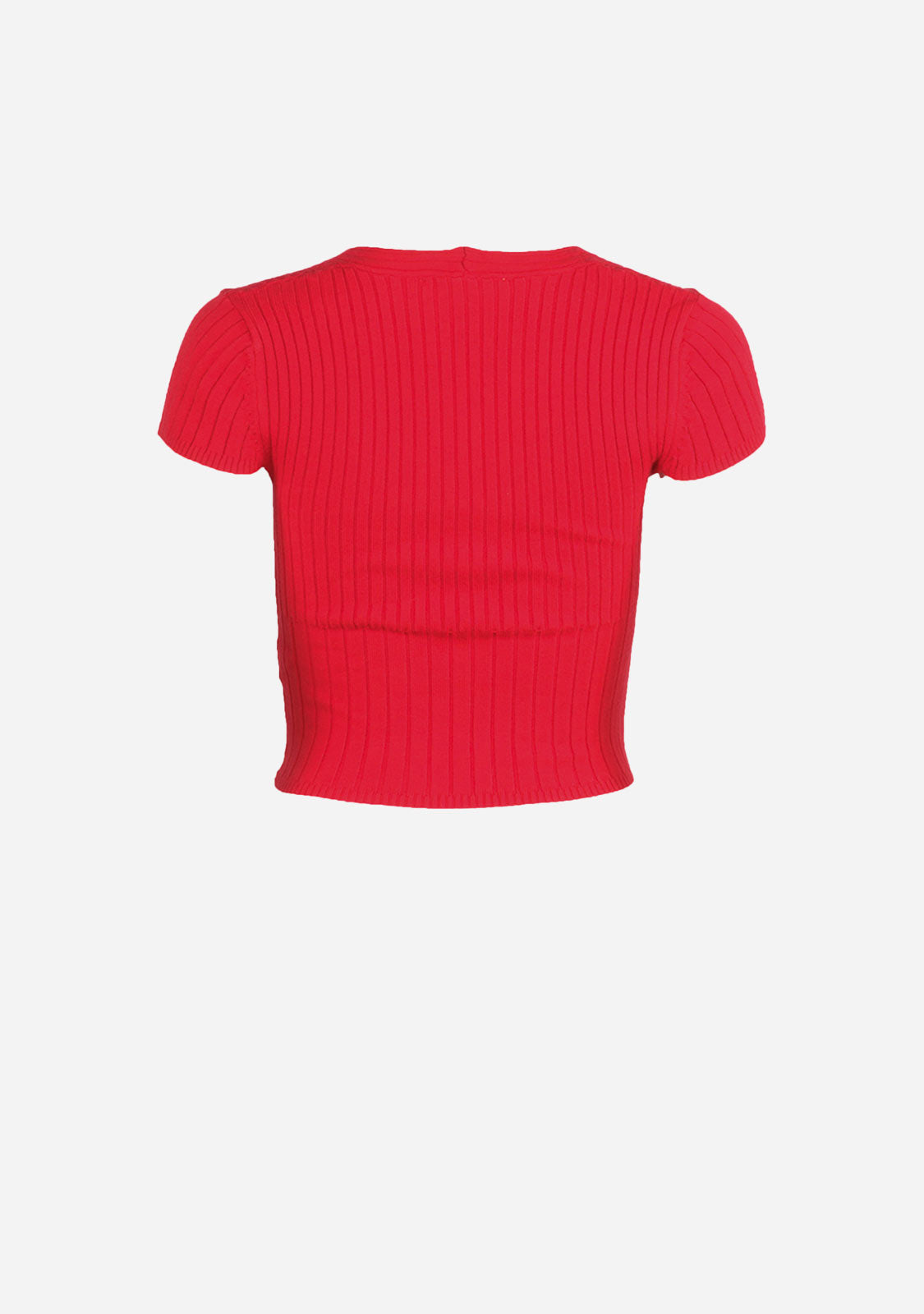 Fitted Cotton Ribbed Knit Top