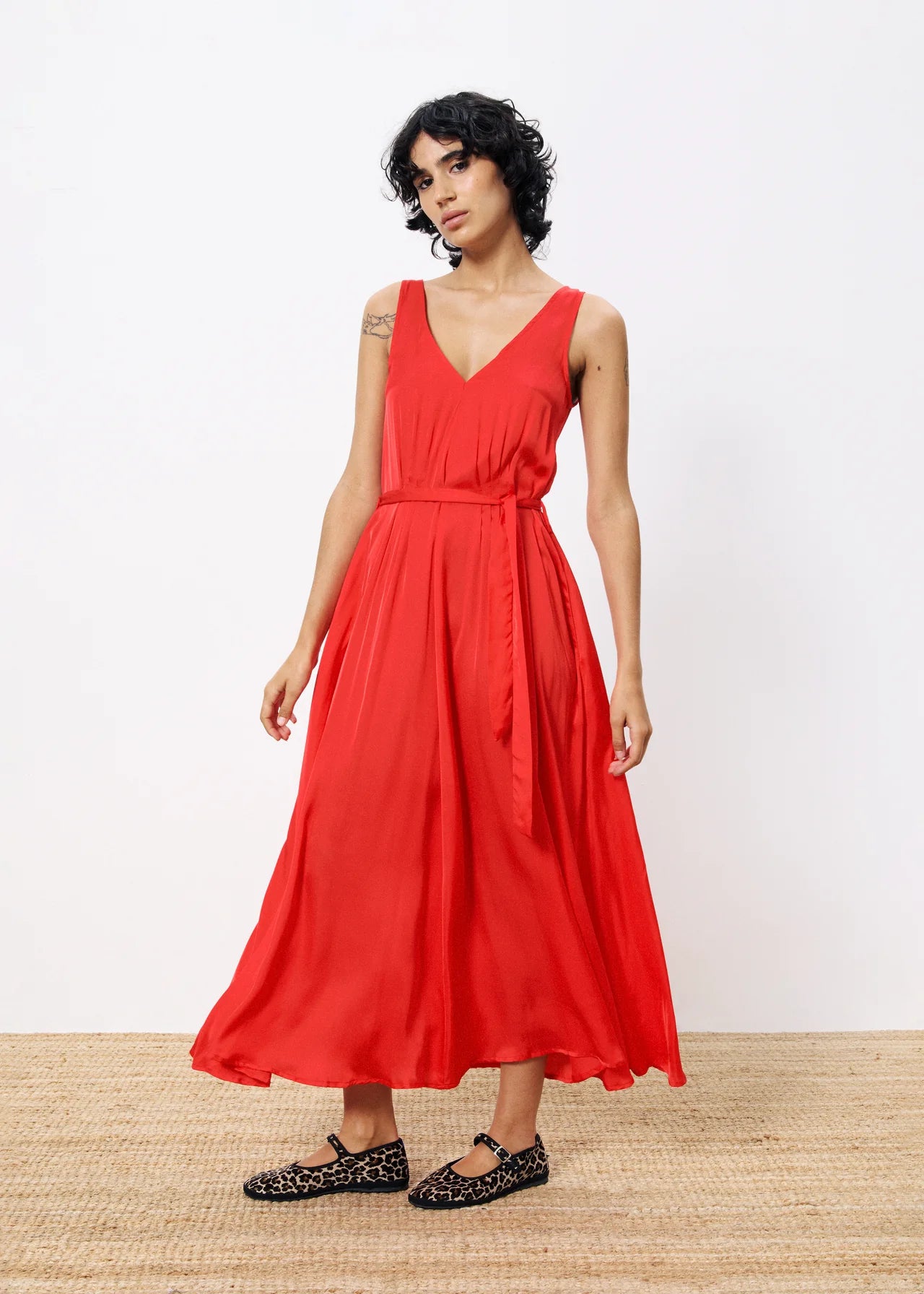 Achouak Satin Dress Rouge