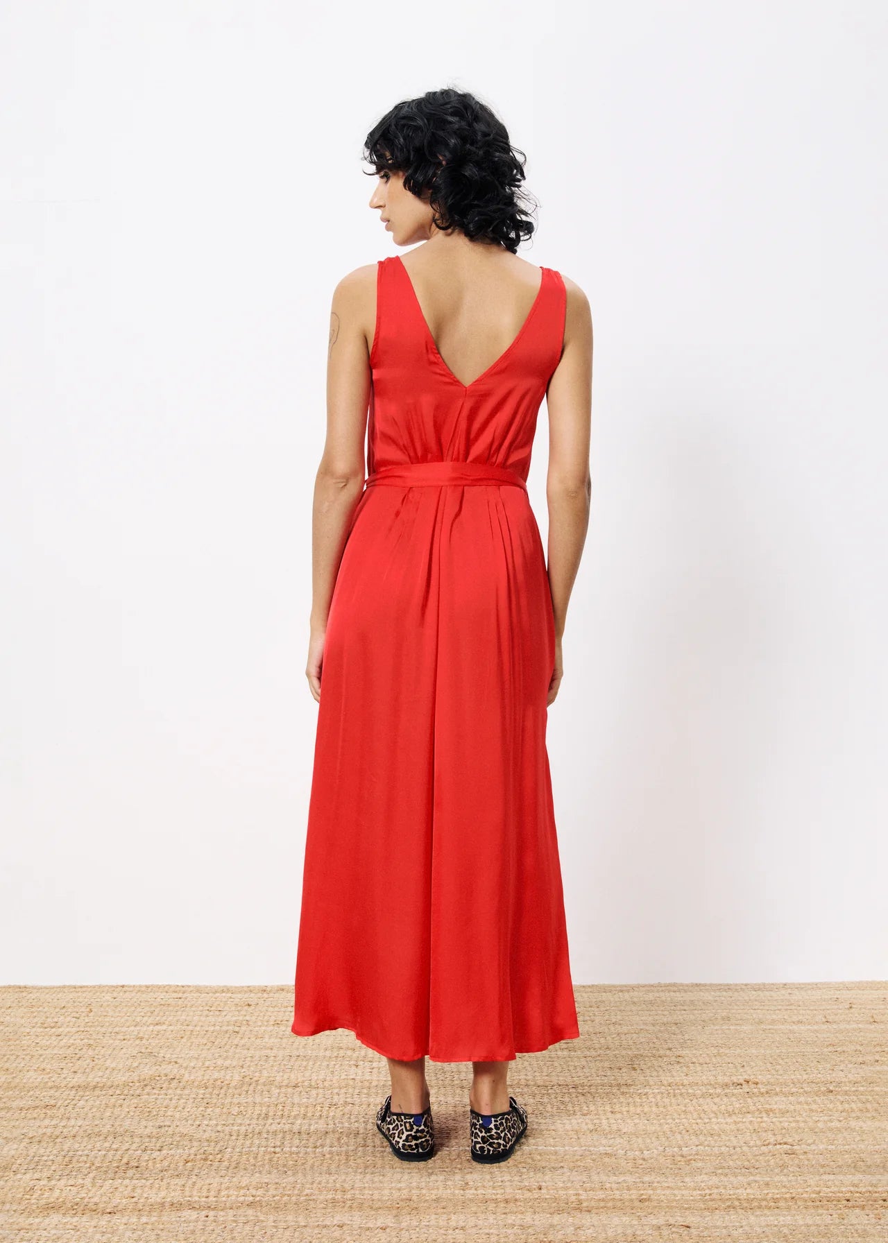 Achouak Satin Dress Rouge