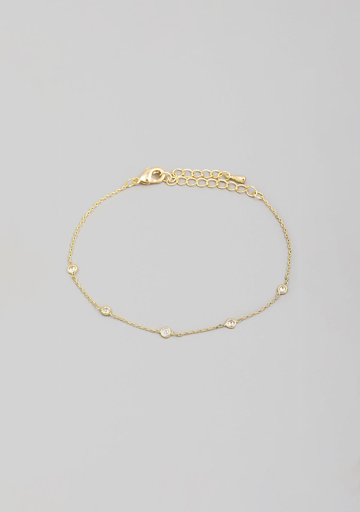 Dainty Rhinestone Bracelet Gold