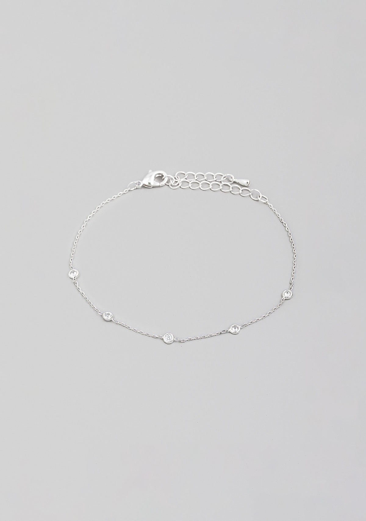 Dainty Rhinestone Bracelet Silver