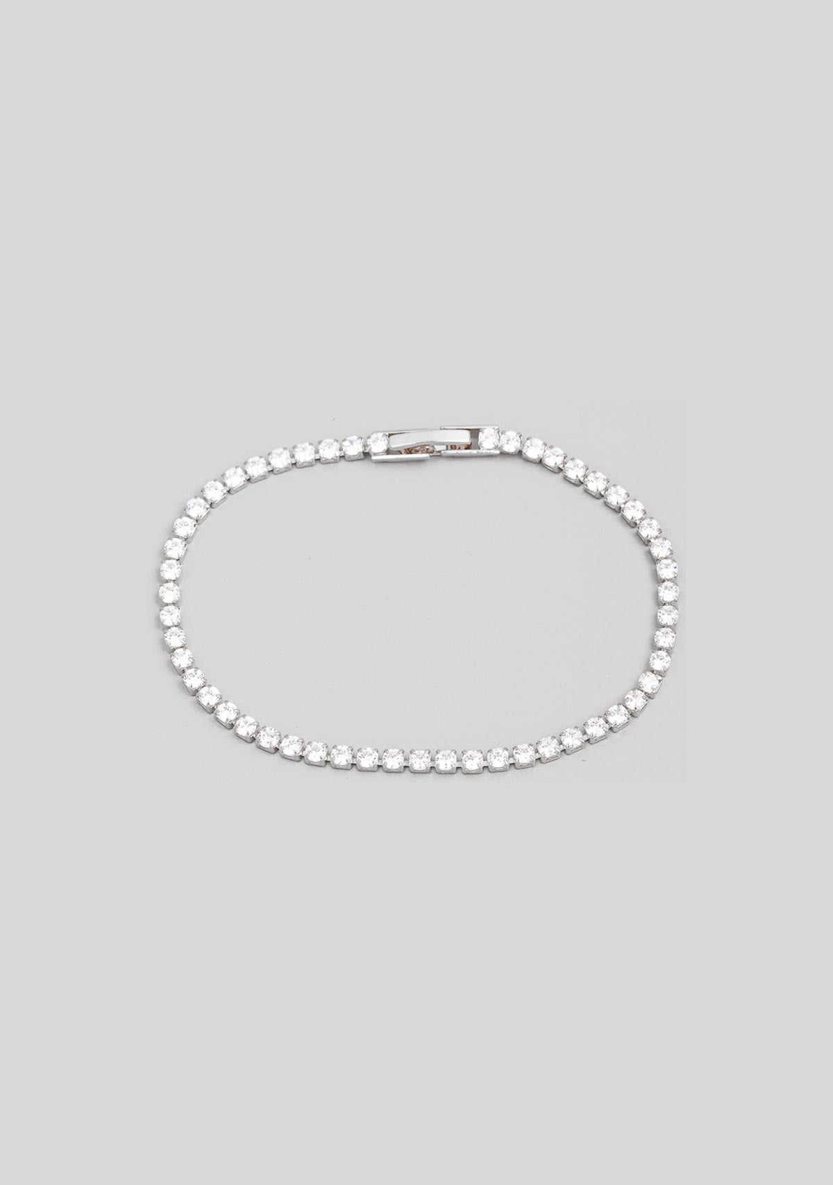 Dainty Rhinestone Bracelet Silver