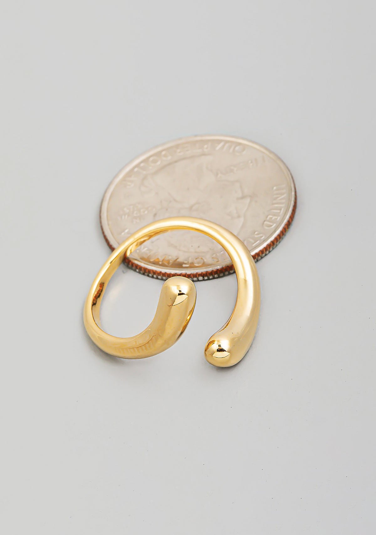 Polished Metallic Open Band Ring