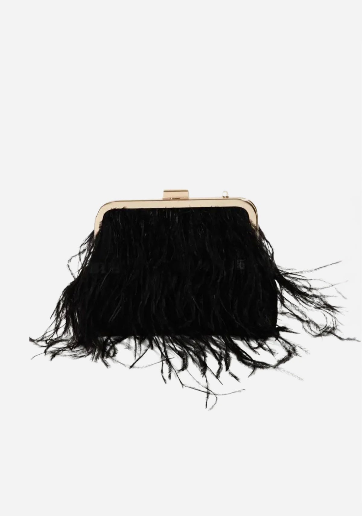 Black Feather Clutch