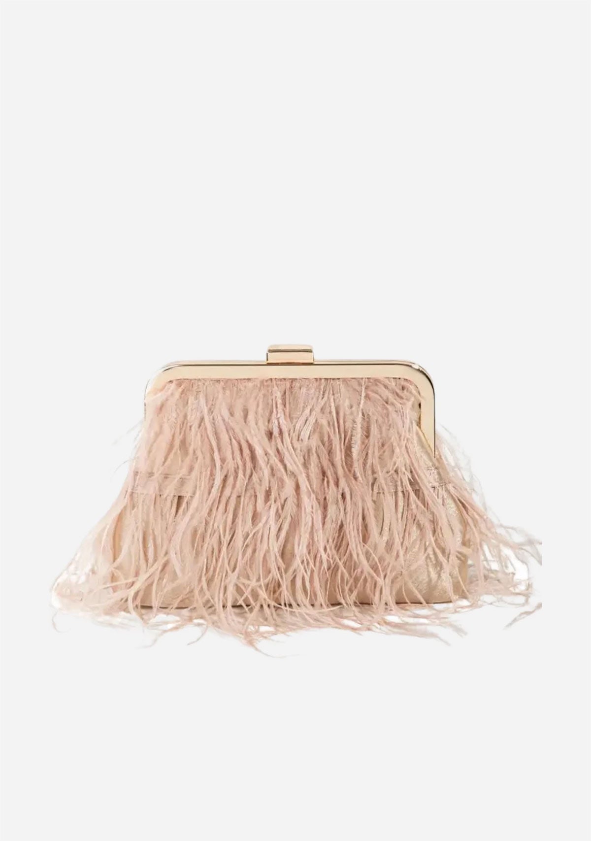 Pink Feather Clutch