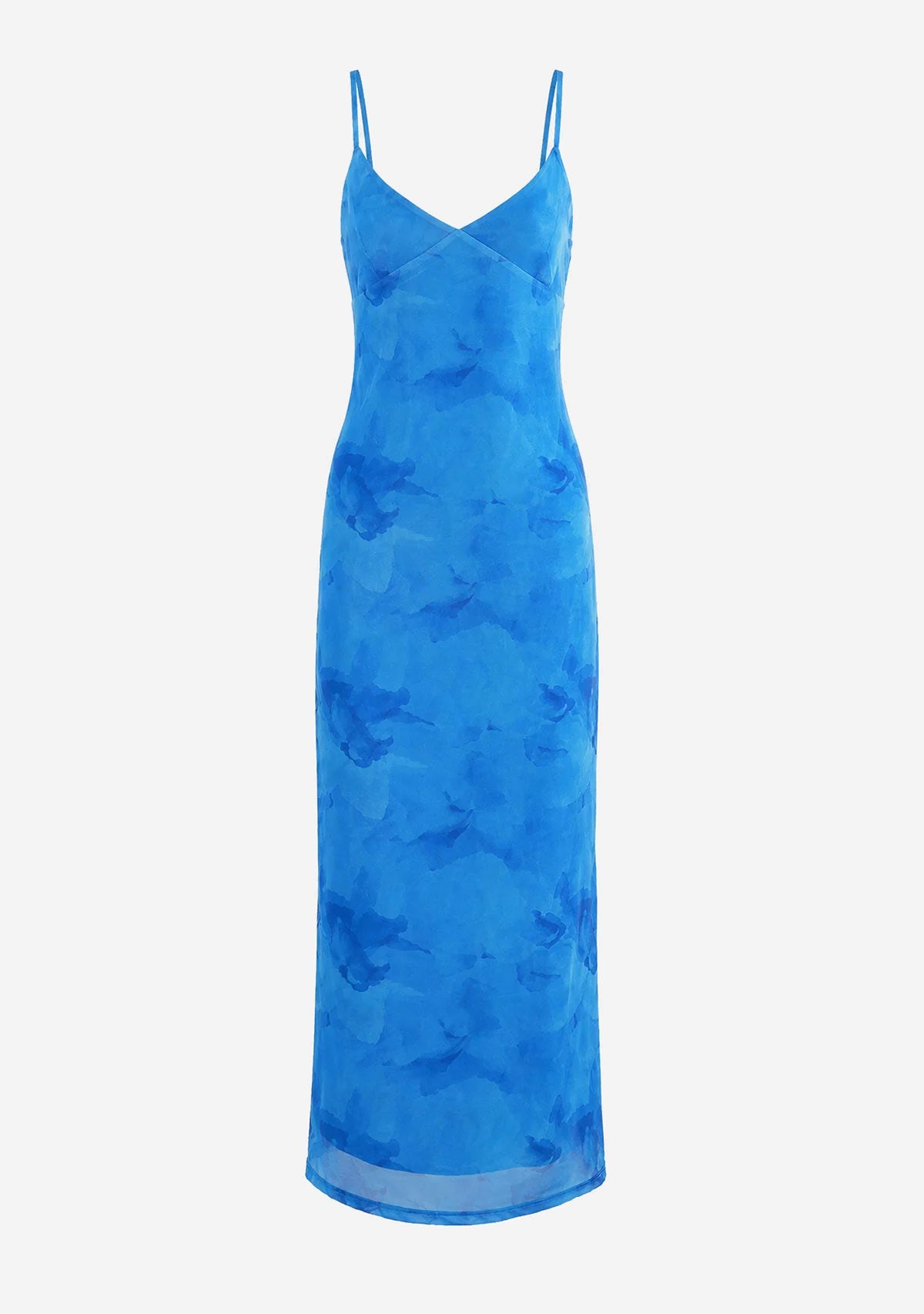 Floral Print Maxi Dress Blue
