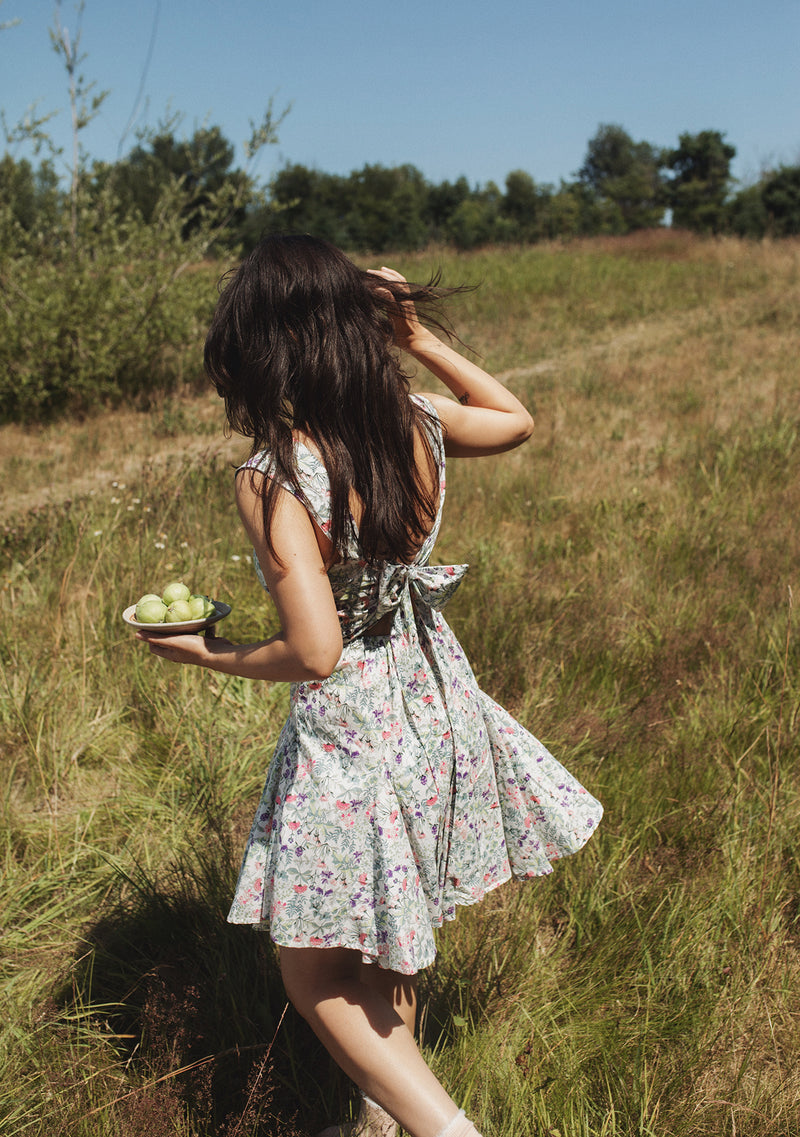 Floral Square Neck Mini Dress