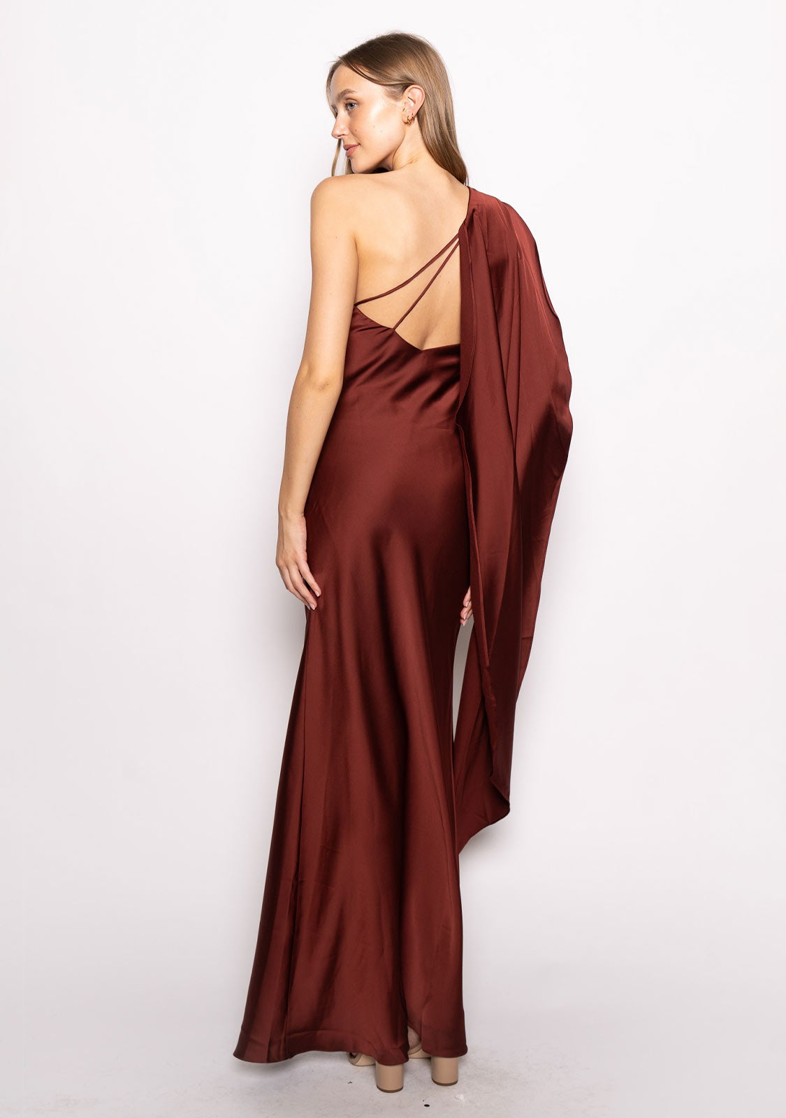 Ayse Long Scarf Dress Merlot