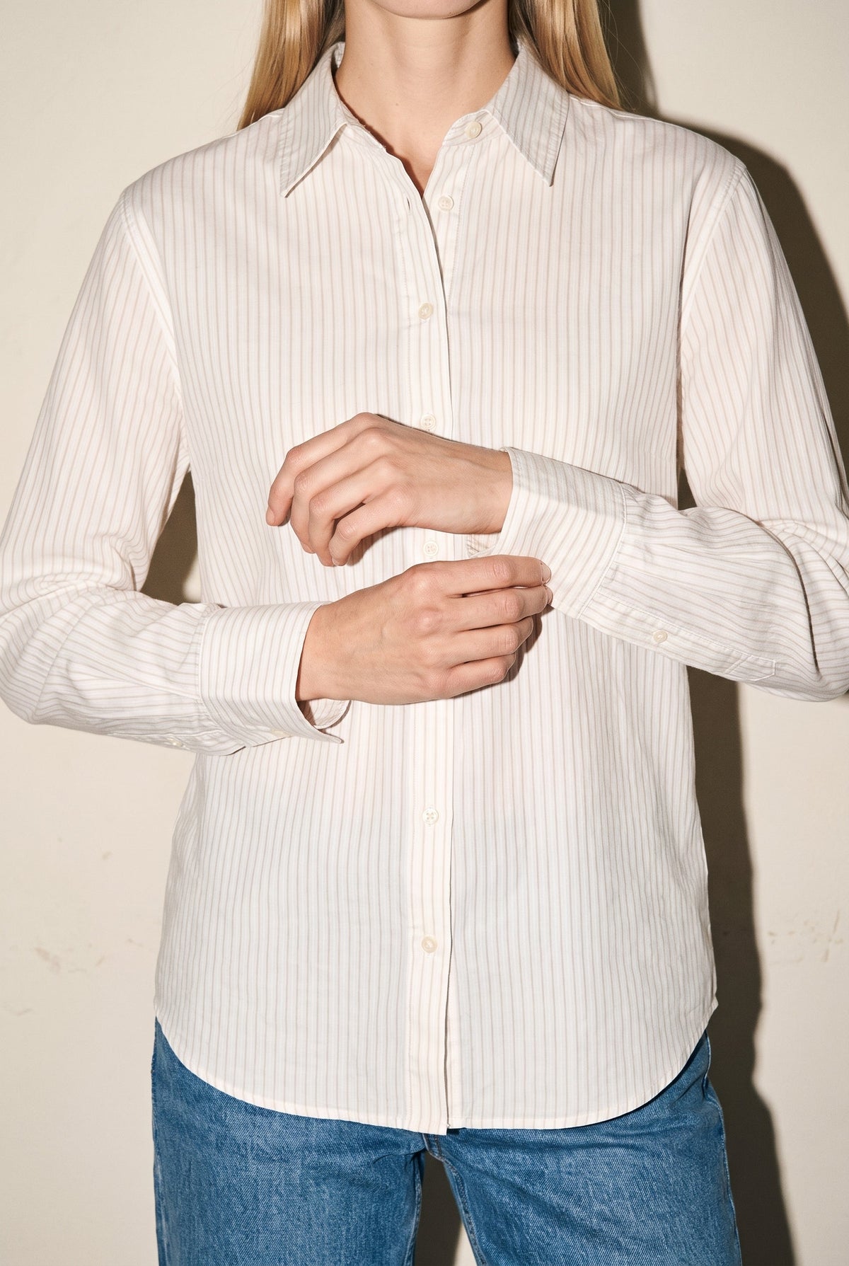 Relaxed Button Down Shirt White Slow High