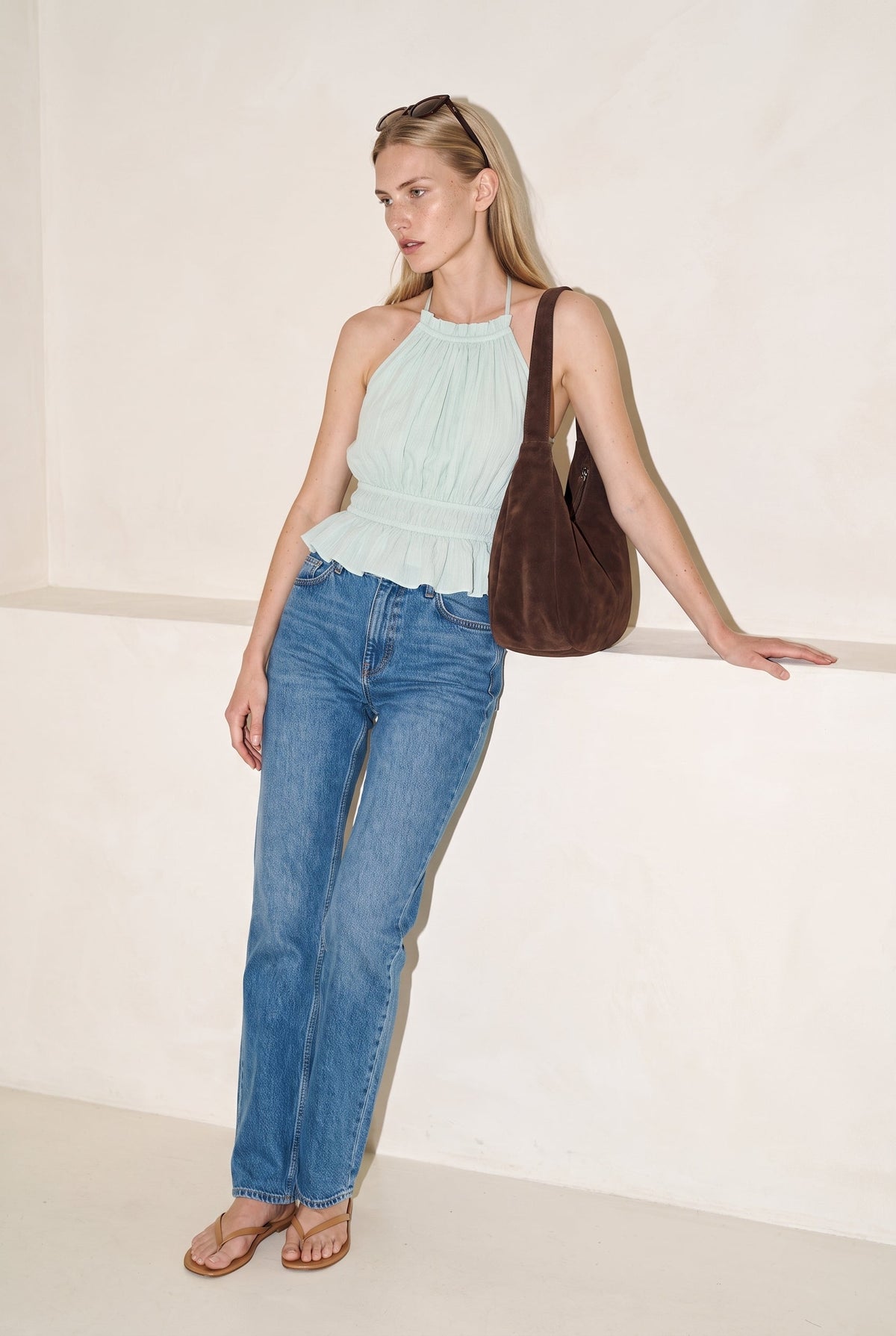 Washed Halter Top Mint Aakaa