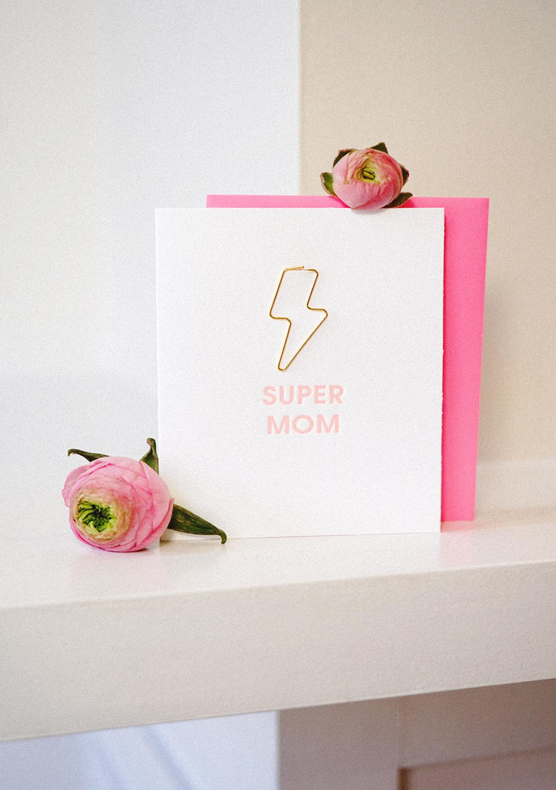 Super Mom Lightning Bold Paper Clip Card