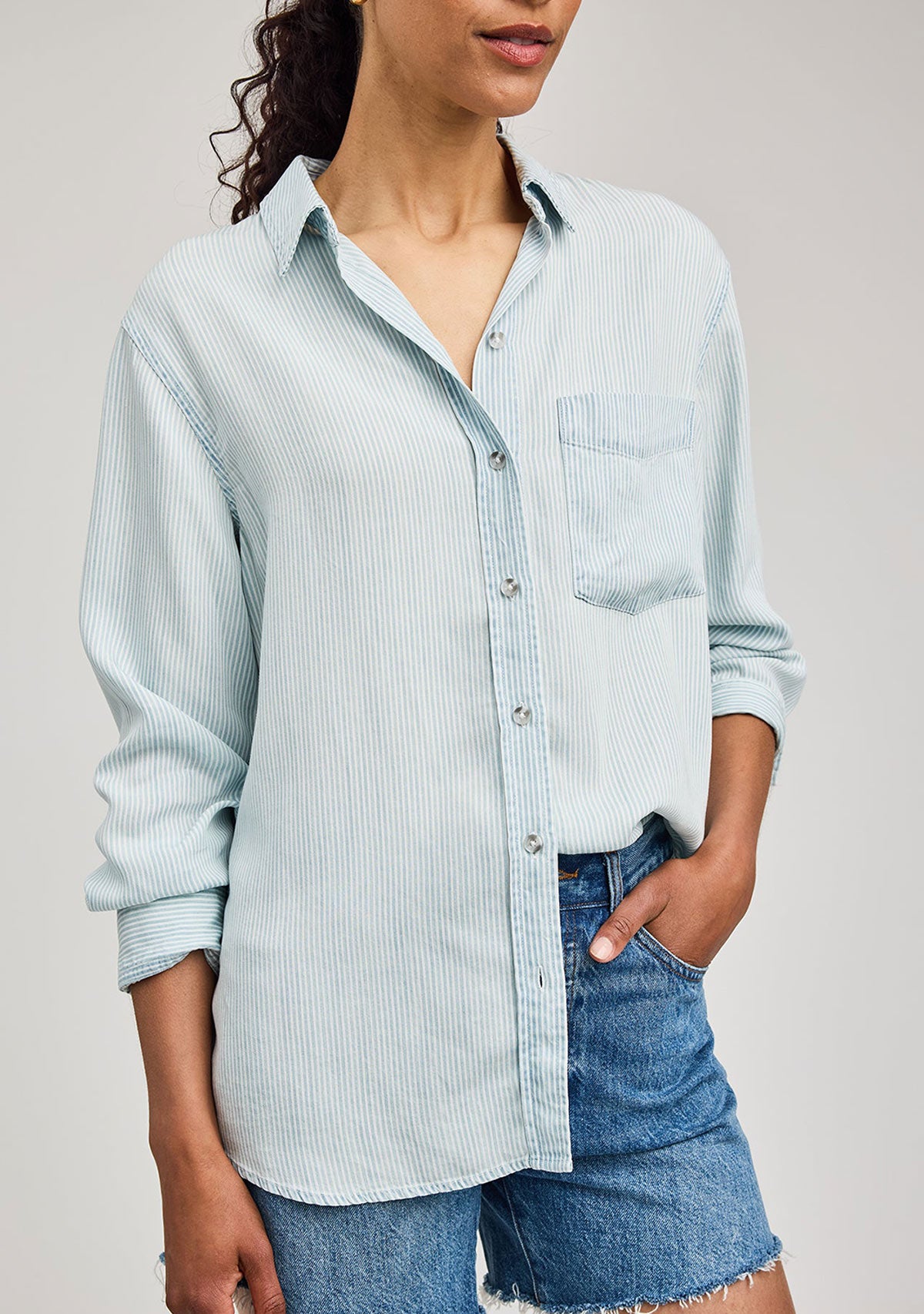 Ozzy Button Up Blue Stripe