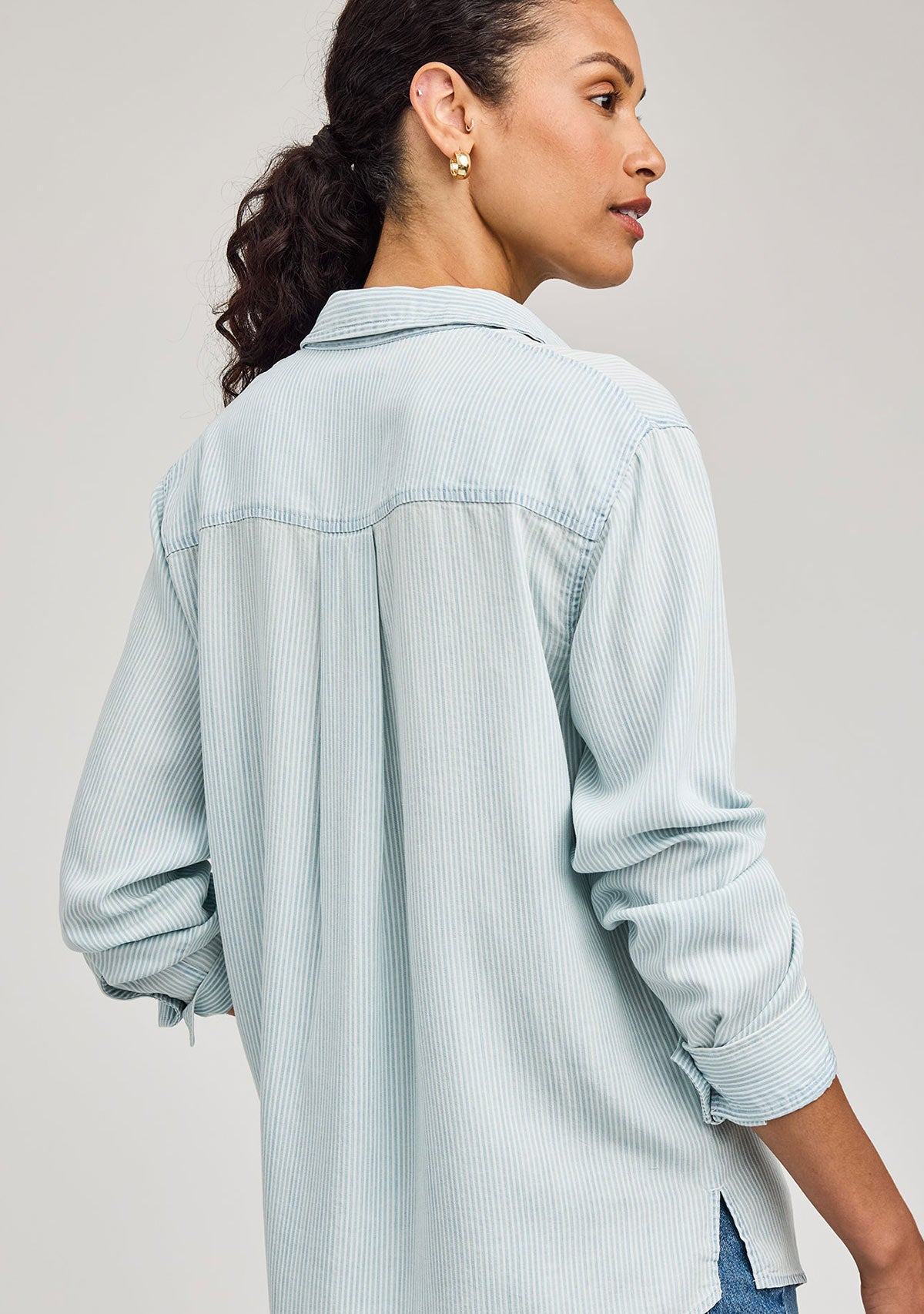 Ozzy Button Up Blue Stripe