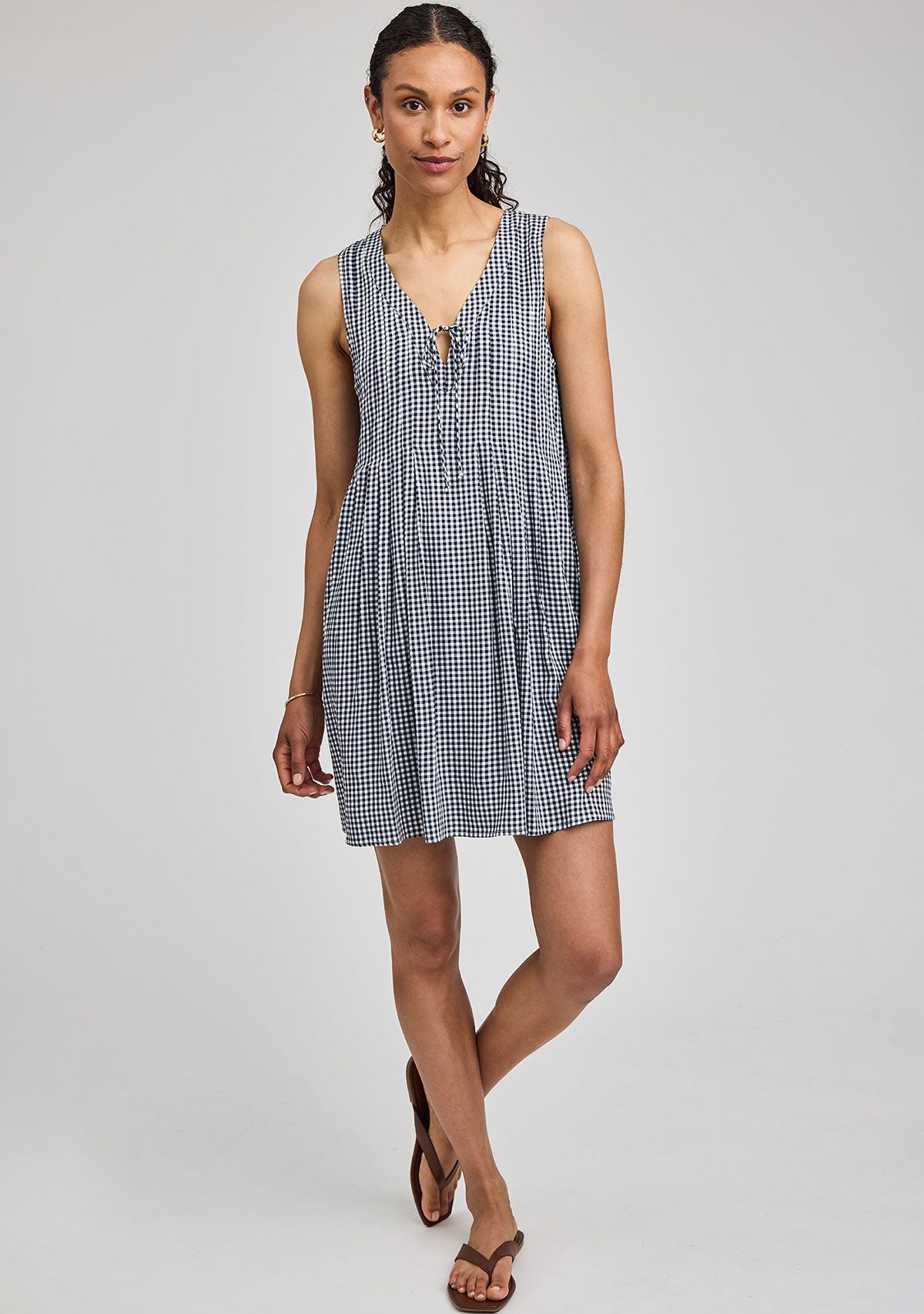 Zoey Mini Dress Navy Gingham