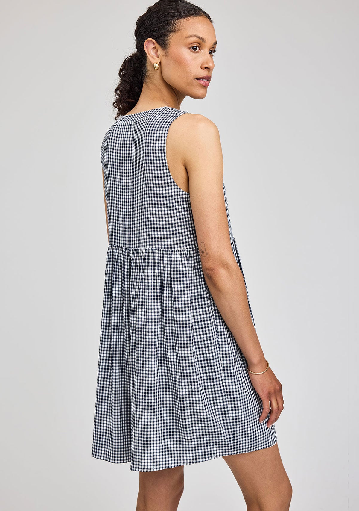 Zoey Mini Dress Navy Gingham